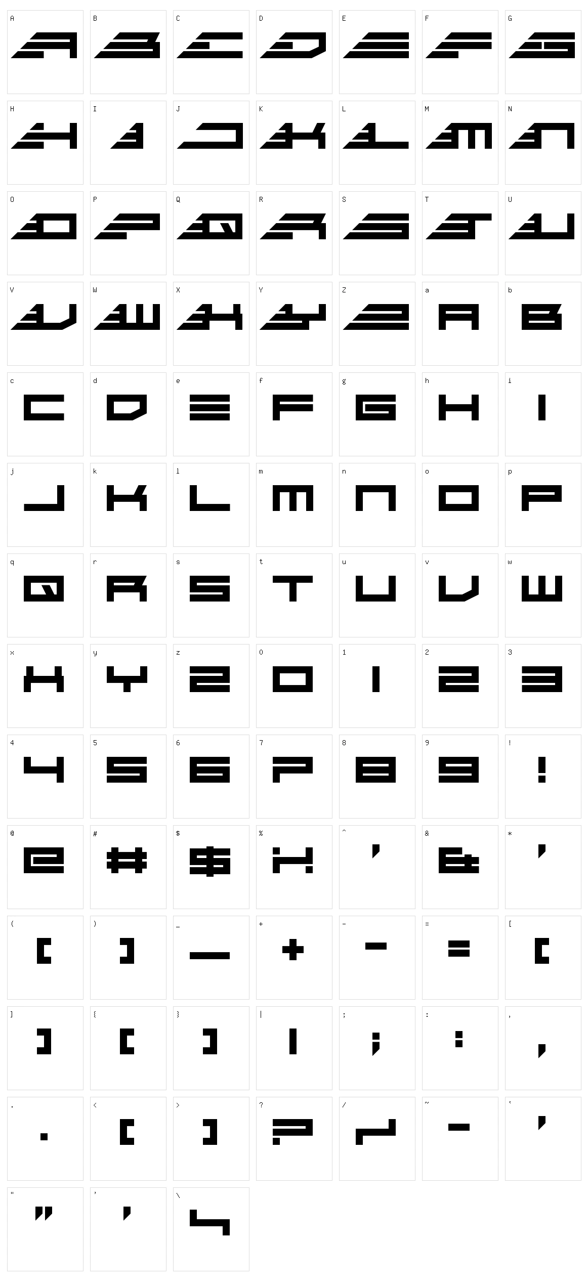 Go Faster Character Set