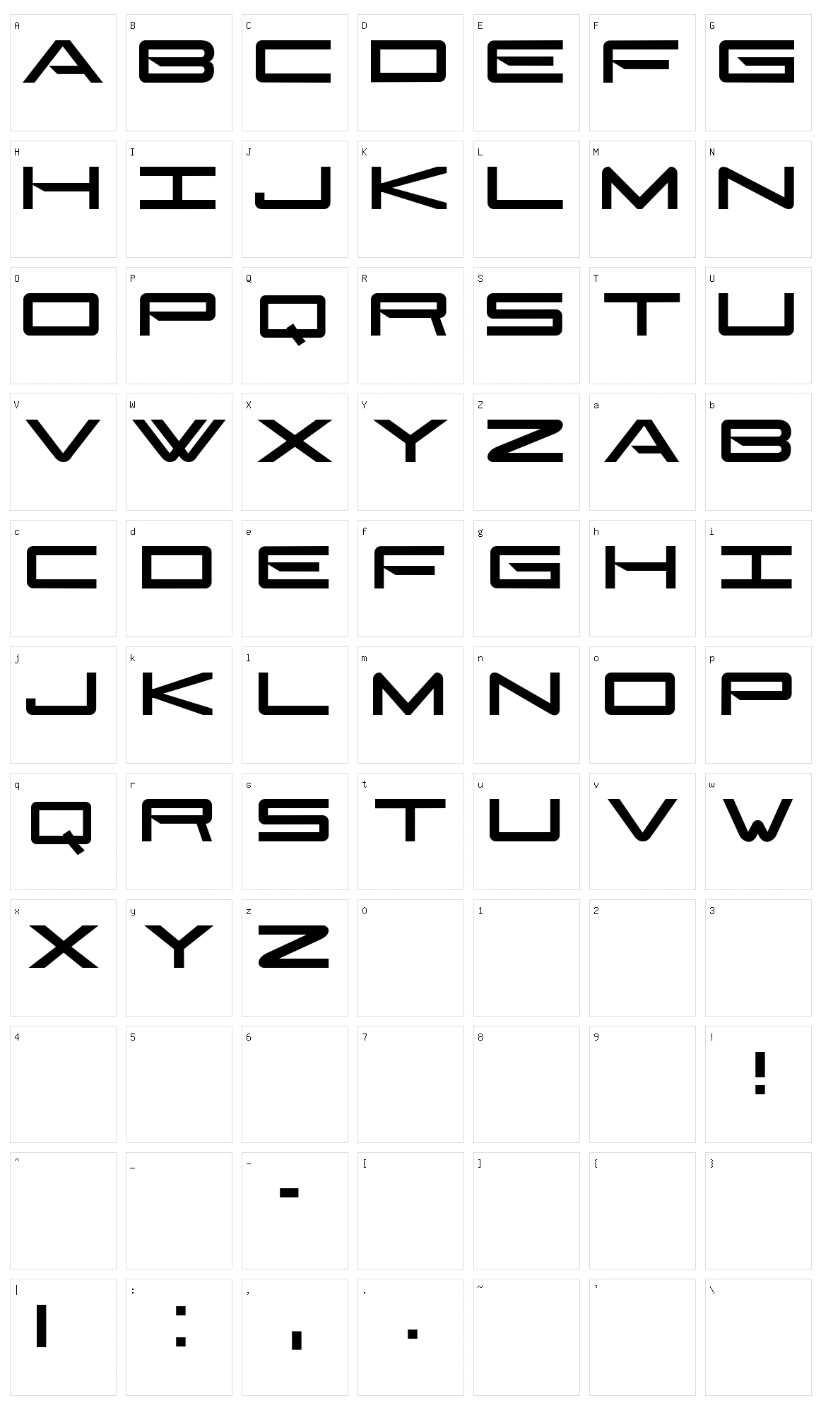 Gonzales Sans Character Set