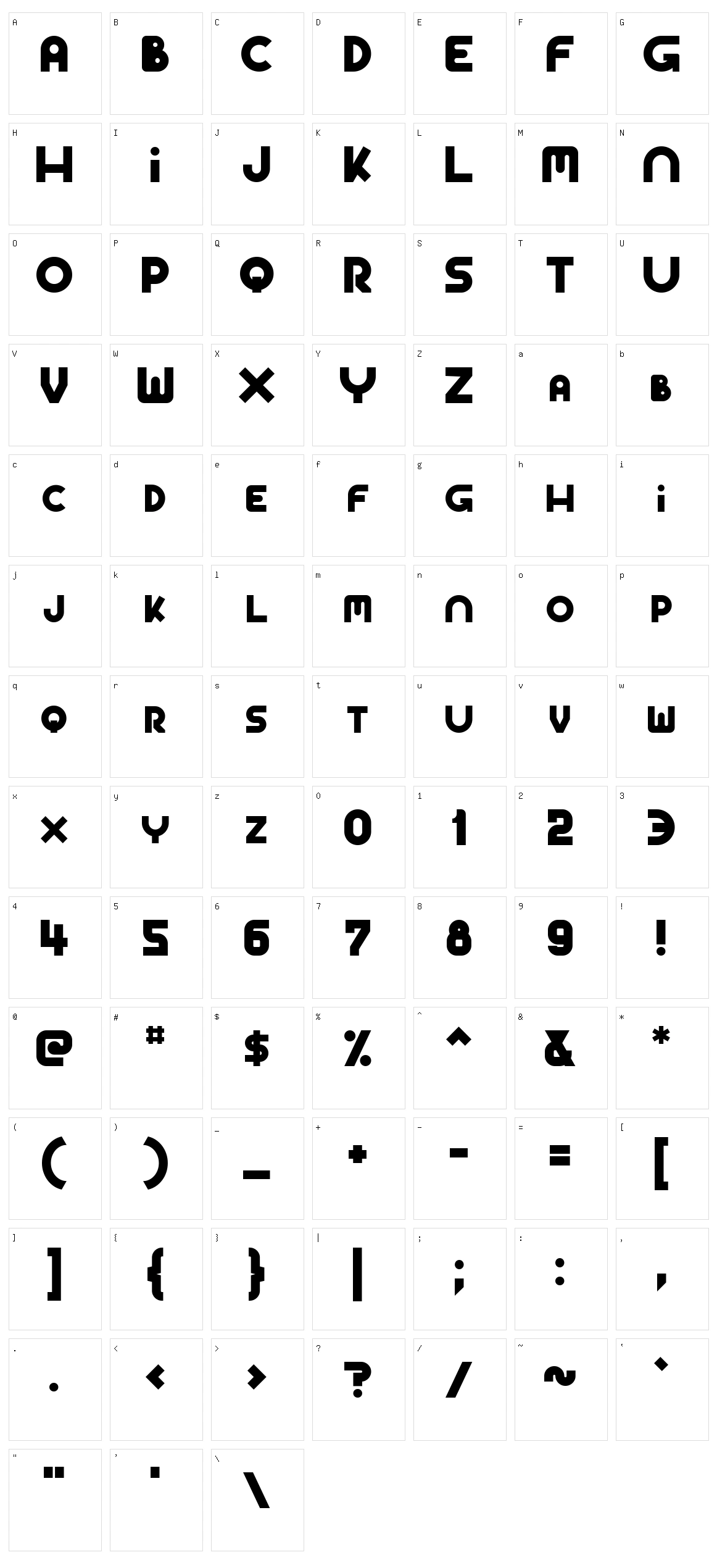 Gorgonzolla Character Set