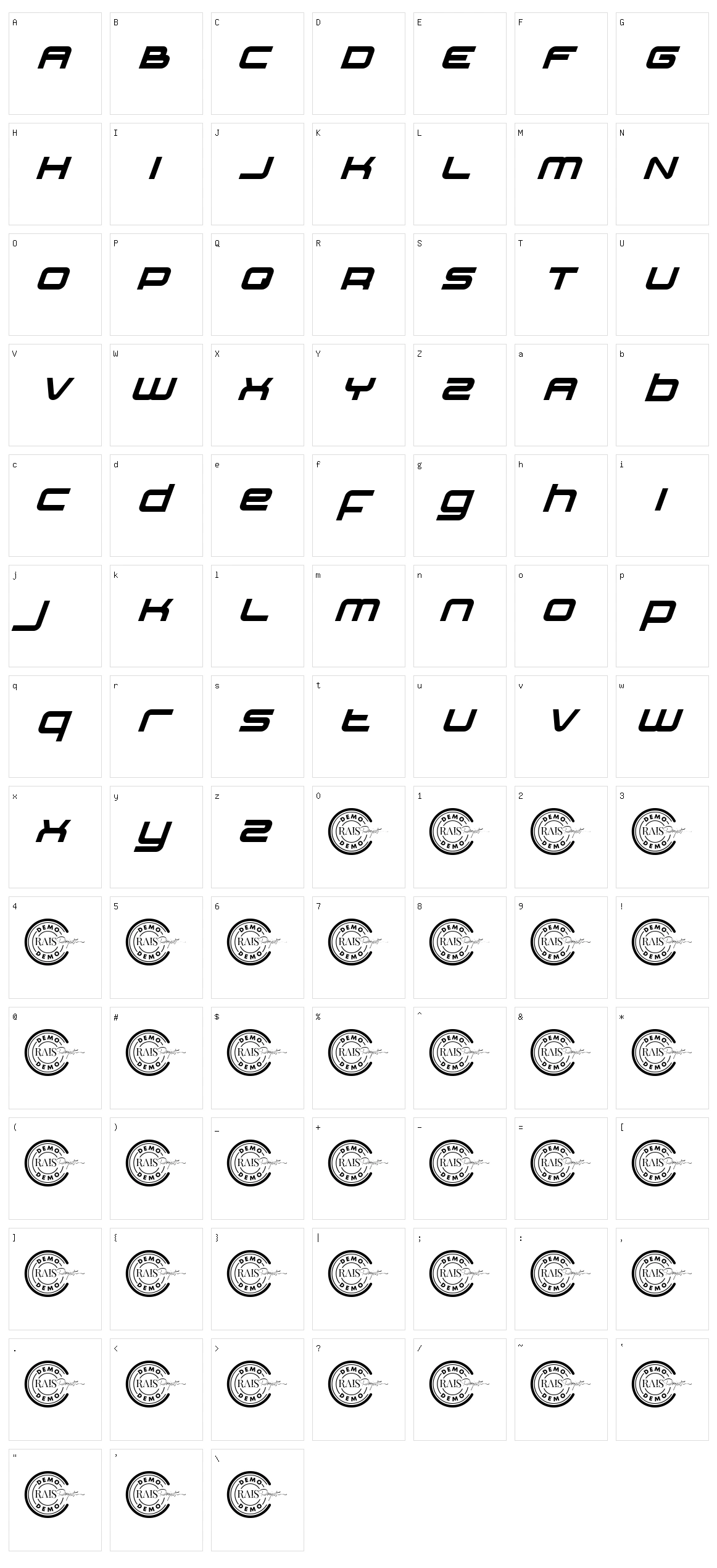 Goswell Character Set