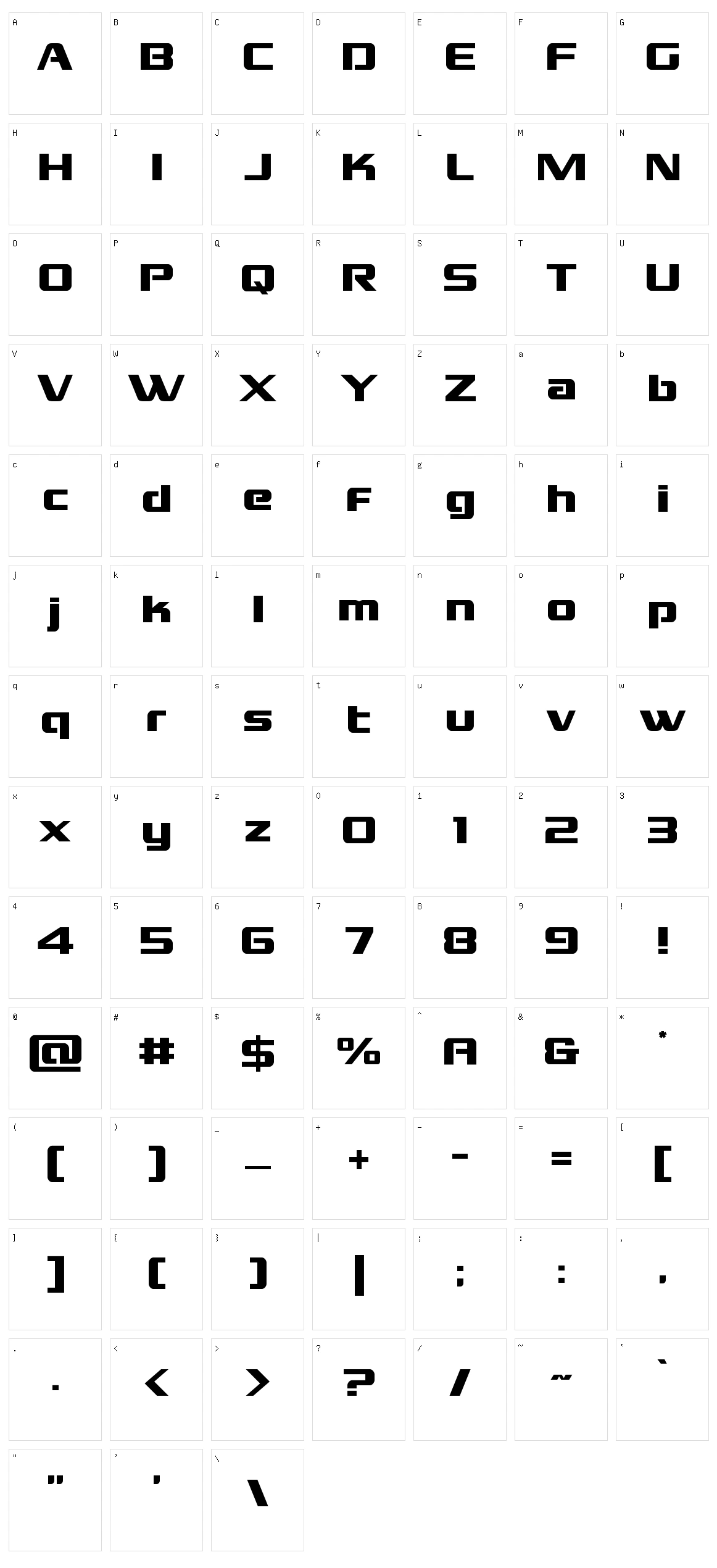 Grand National Character Set