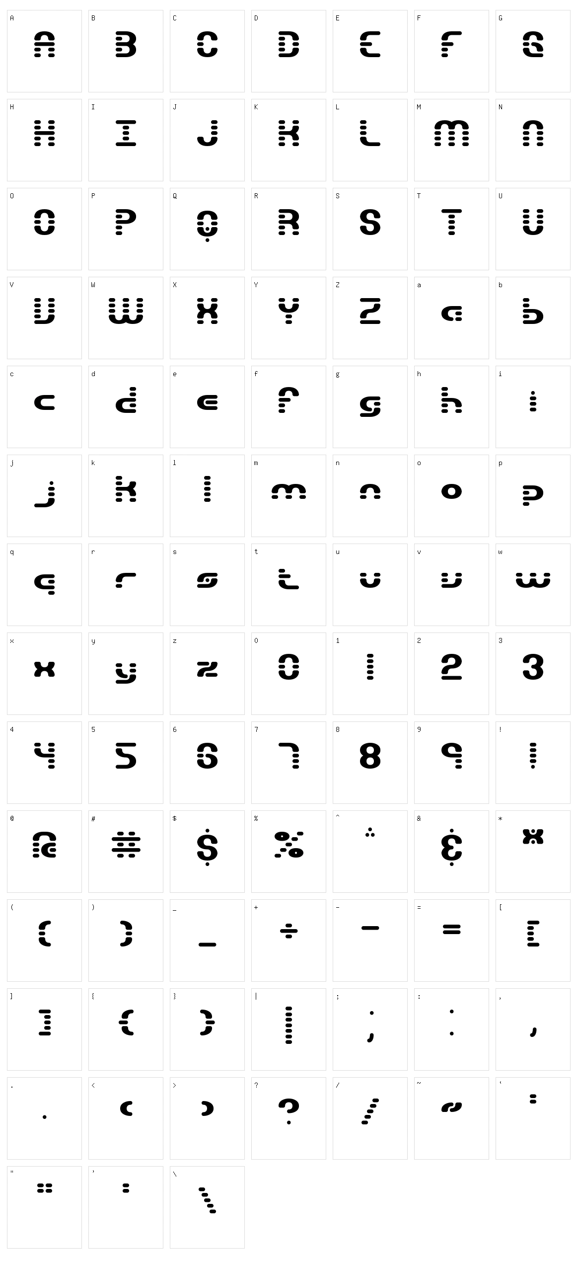 Gravitate BRK Character Set