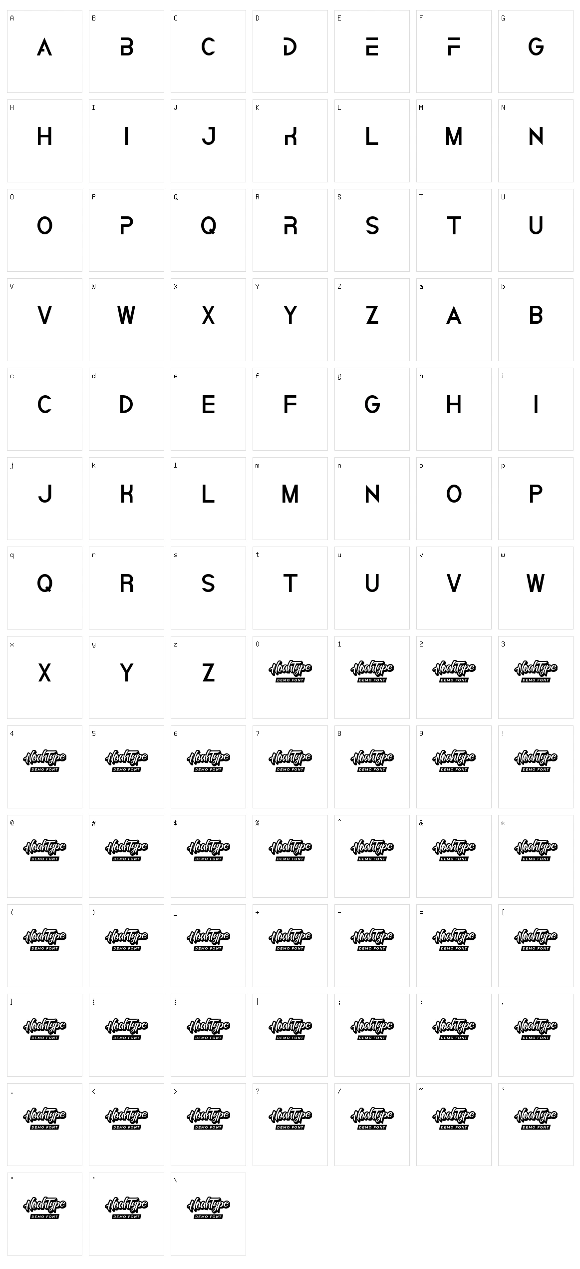 Gravitation Character Set