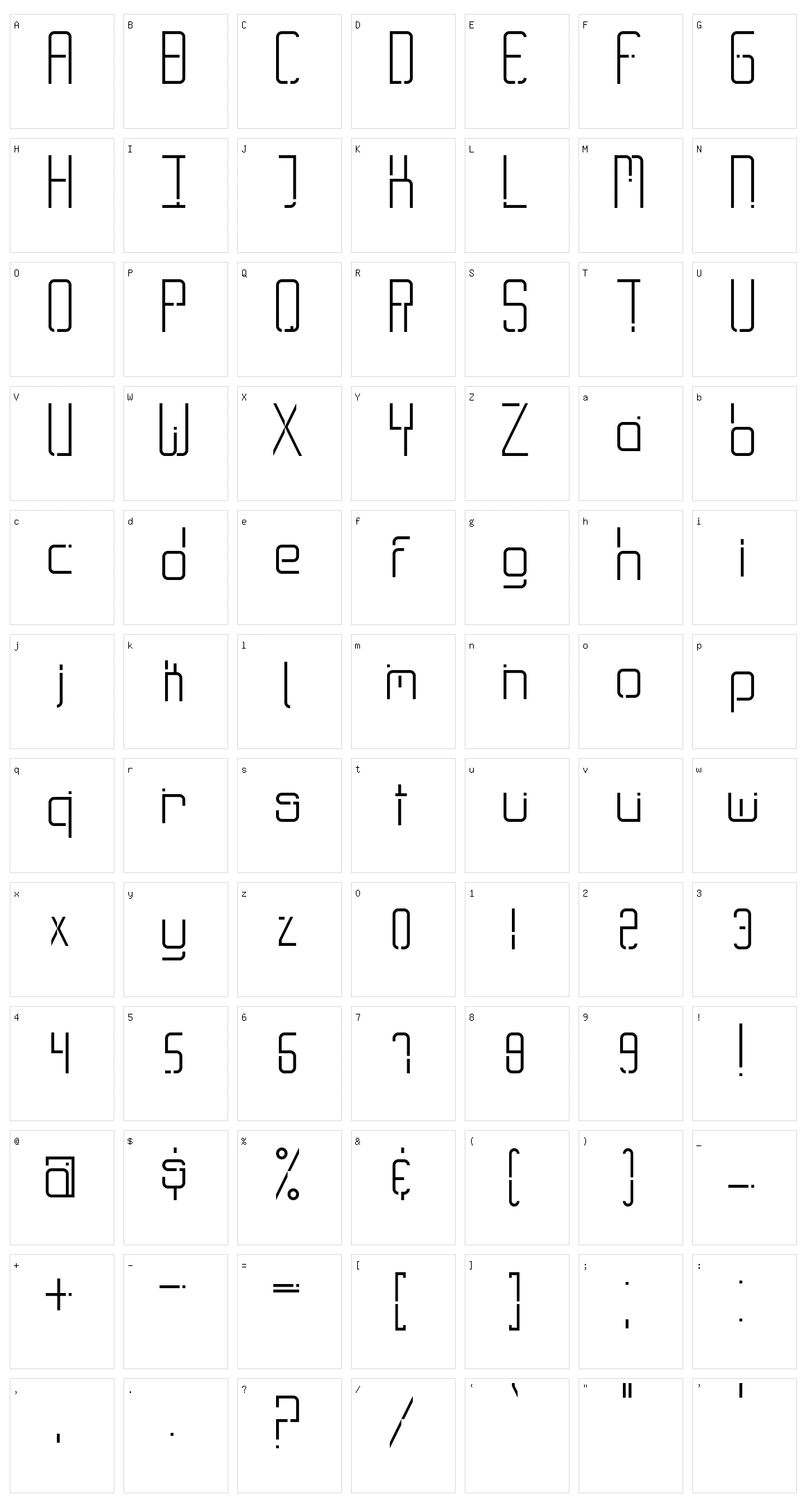 Graytype Character Set