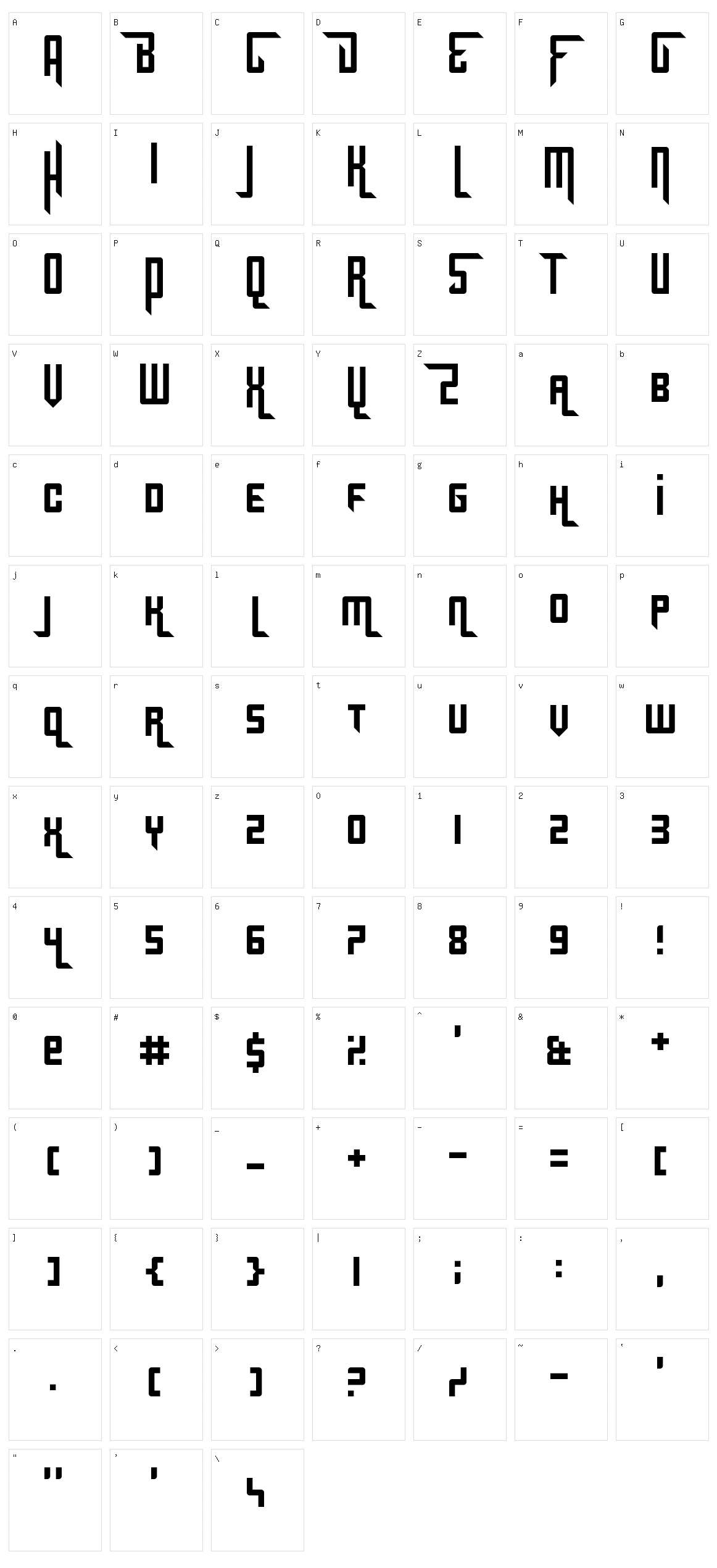 Gridlocked Character Set