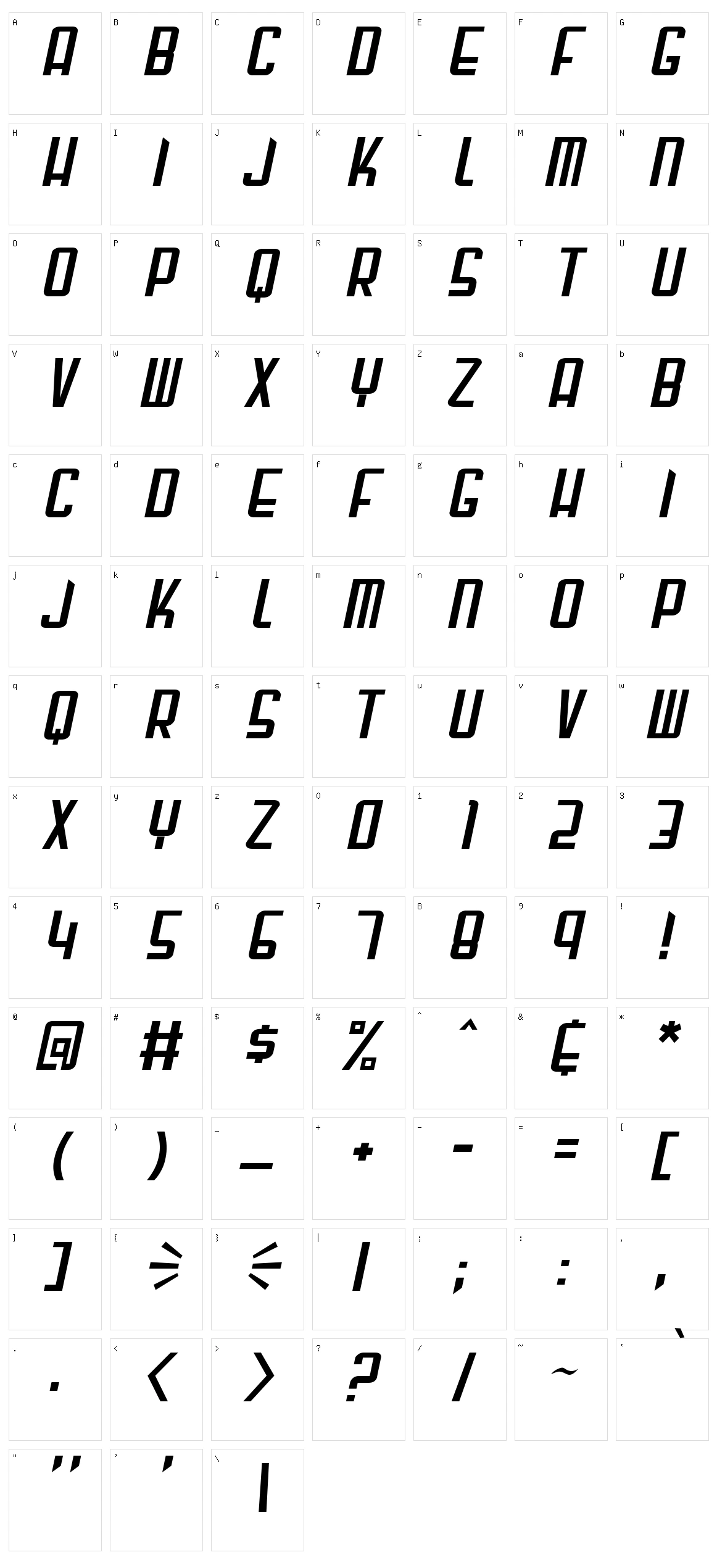 Gunblade Character Set