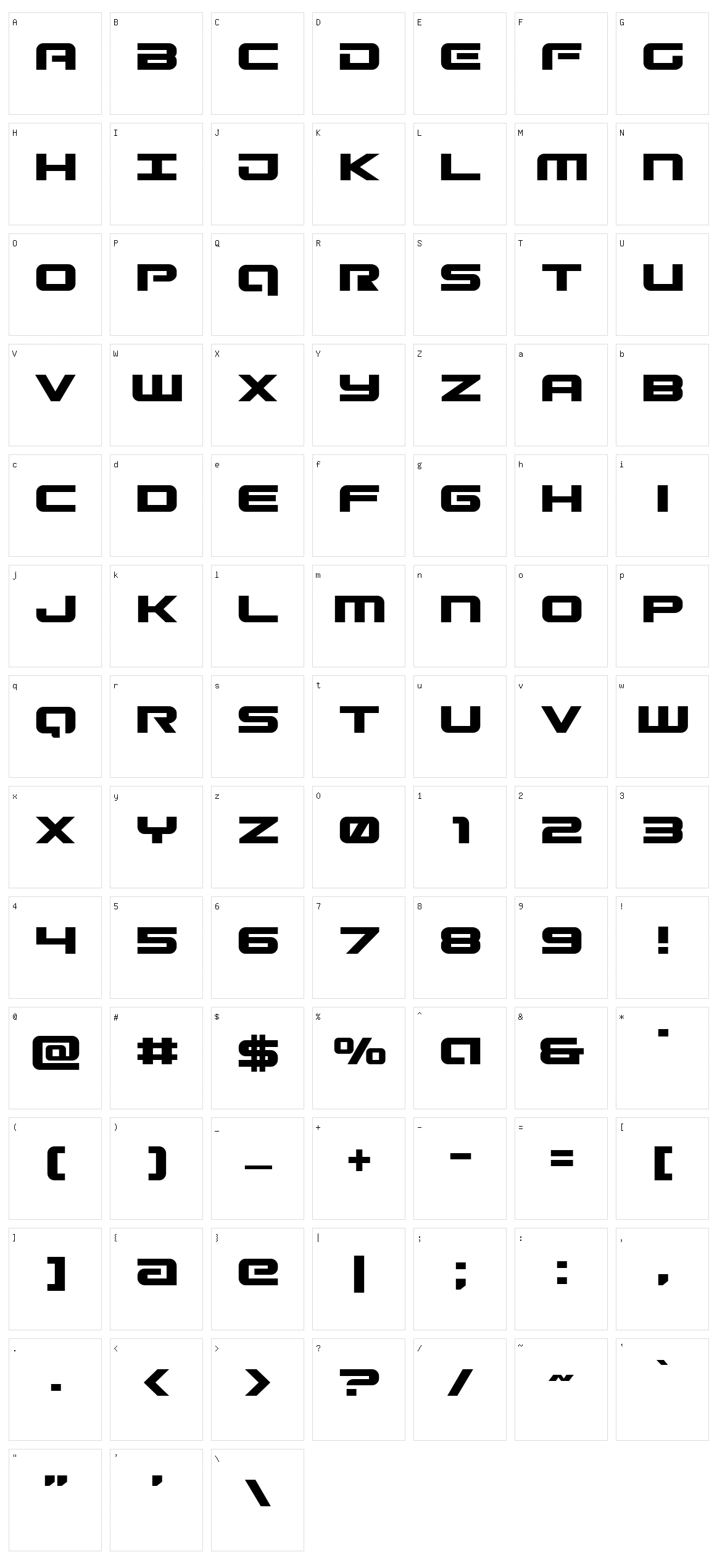 Gunship Character Set