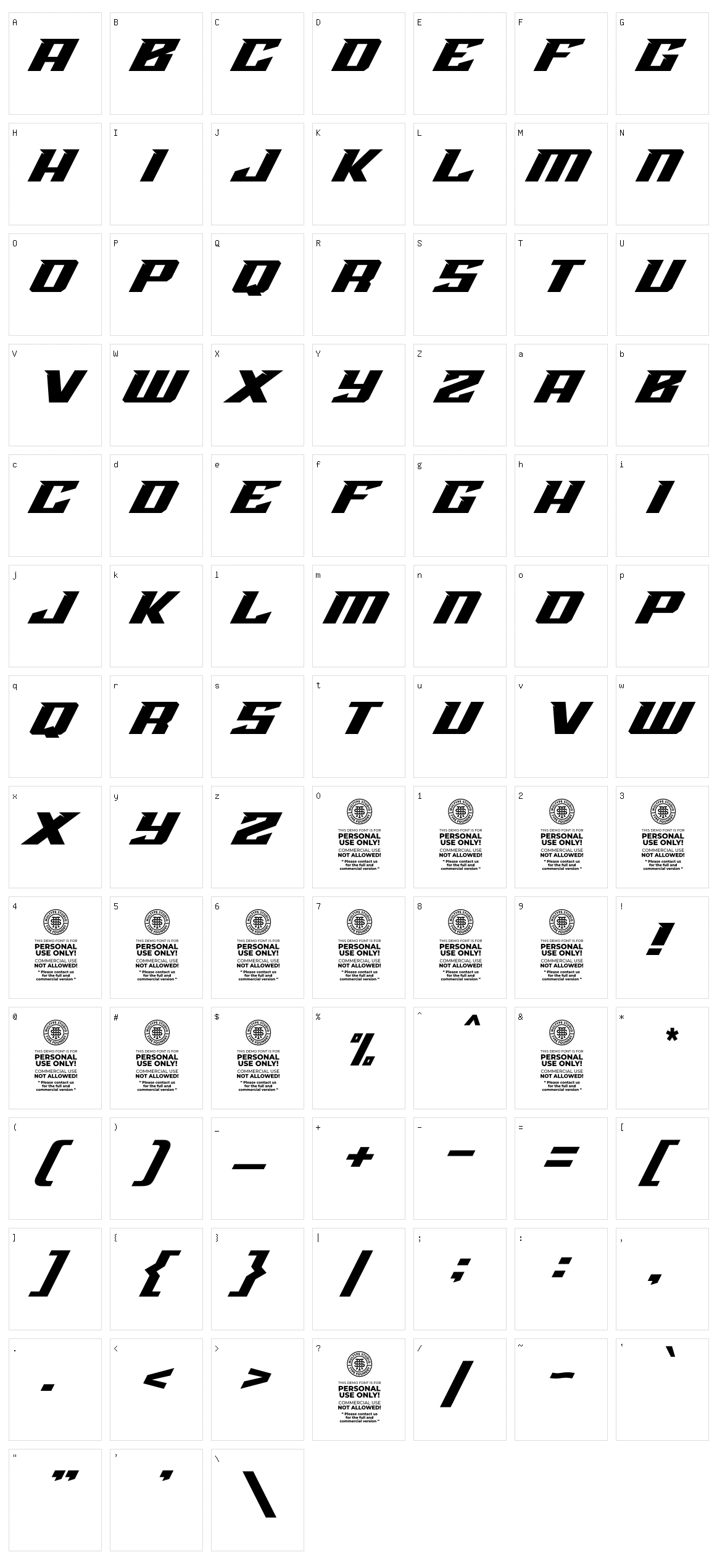 Hard Race Character Set