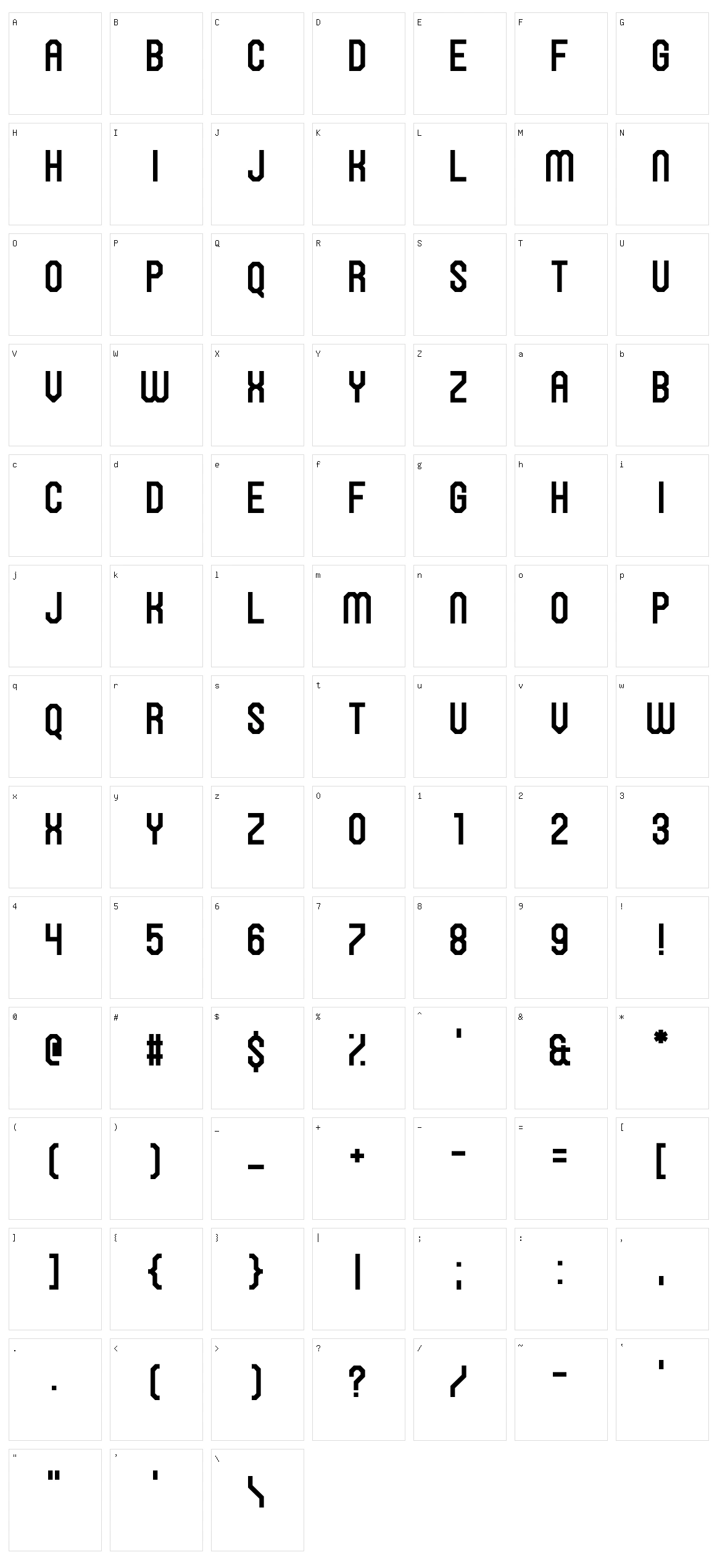 Hawking Bowen Character Set