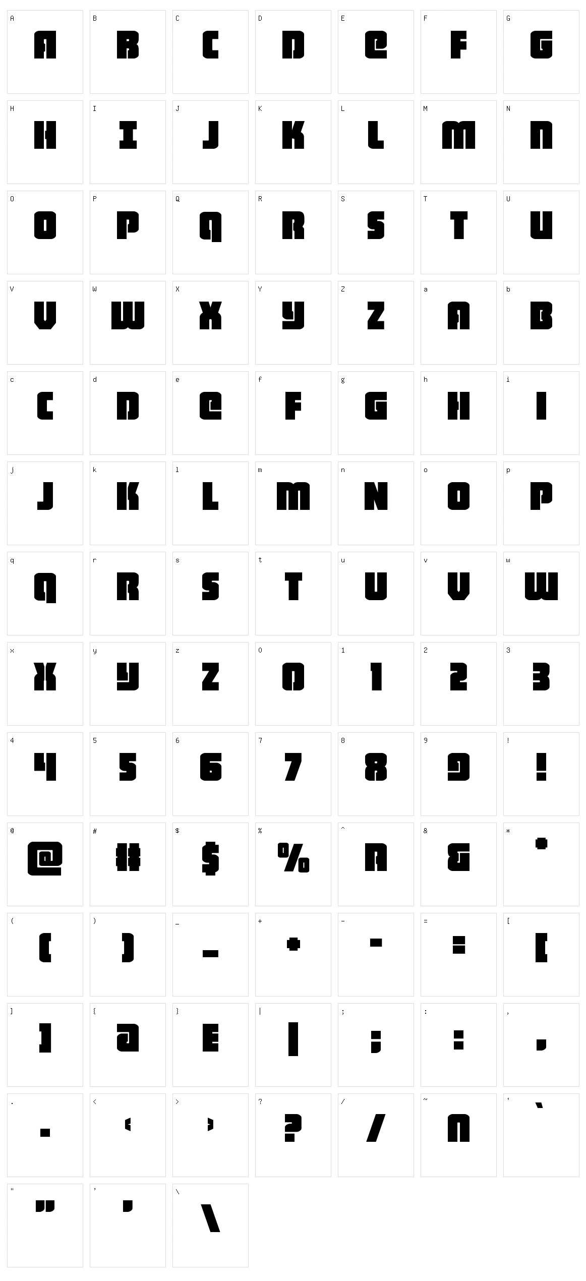 Heavy Falcon Character Set