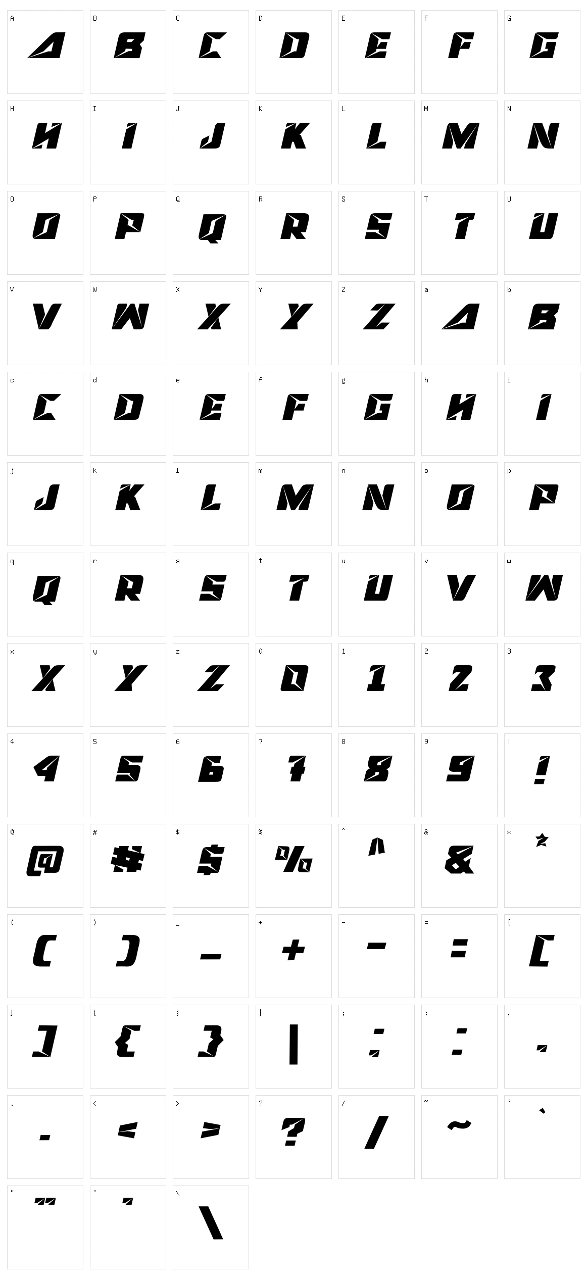 High Speed Character Set