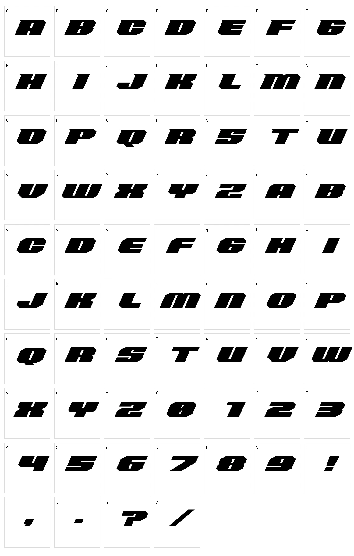 High Swift Character Set