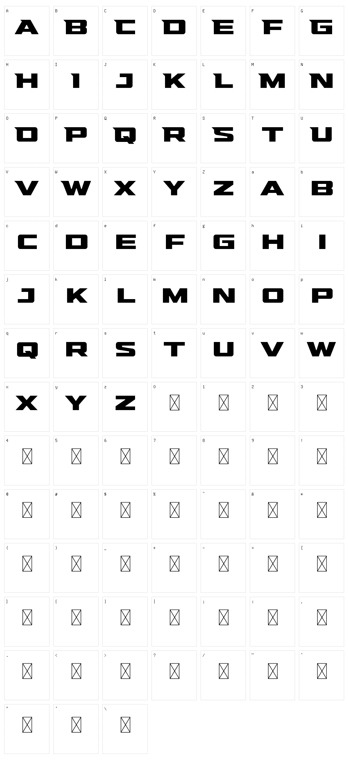 Hunterra Character Set