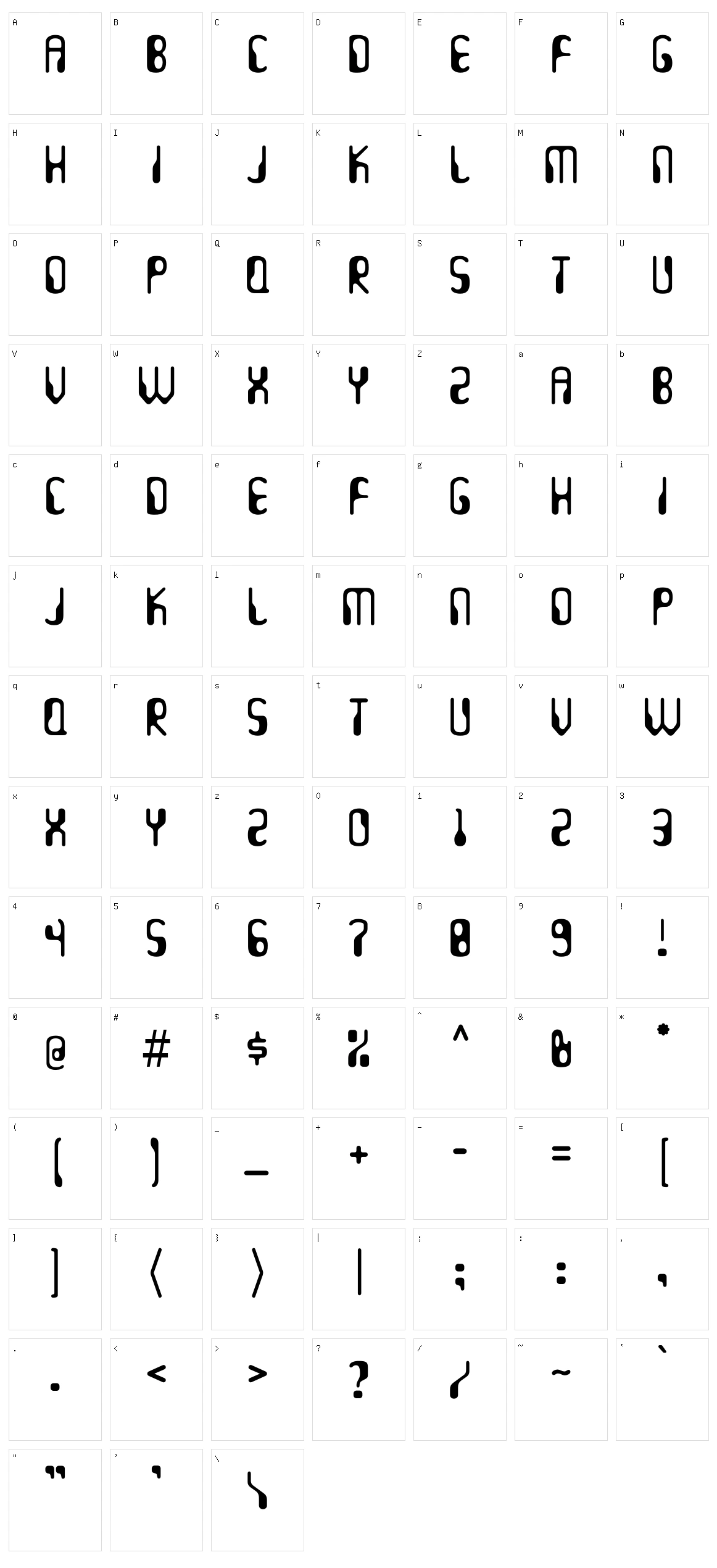 Hydrogen Whiskey Character Set