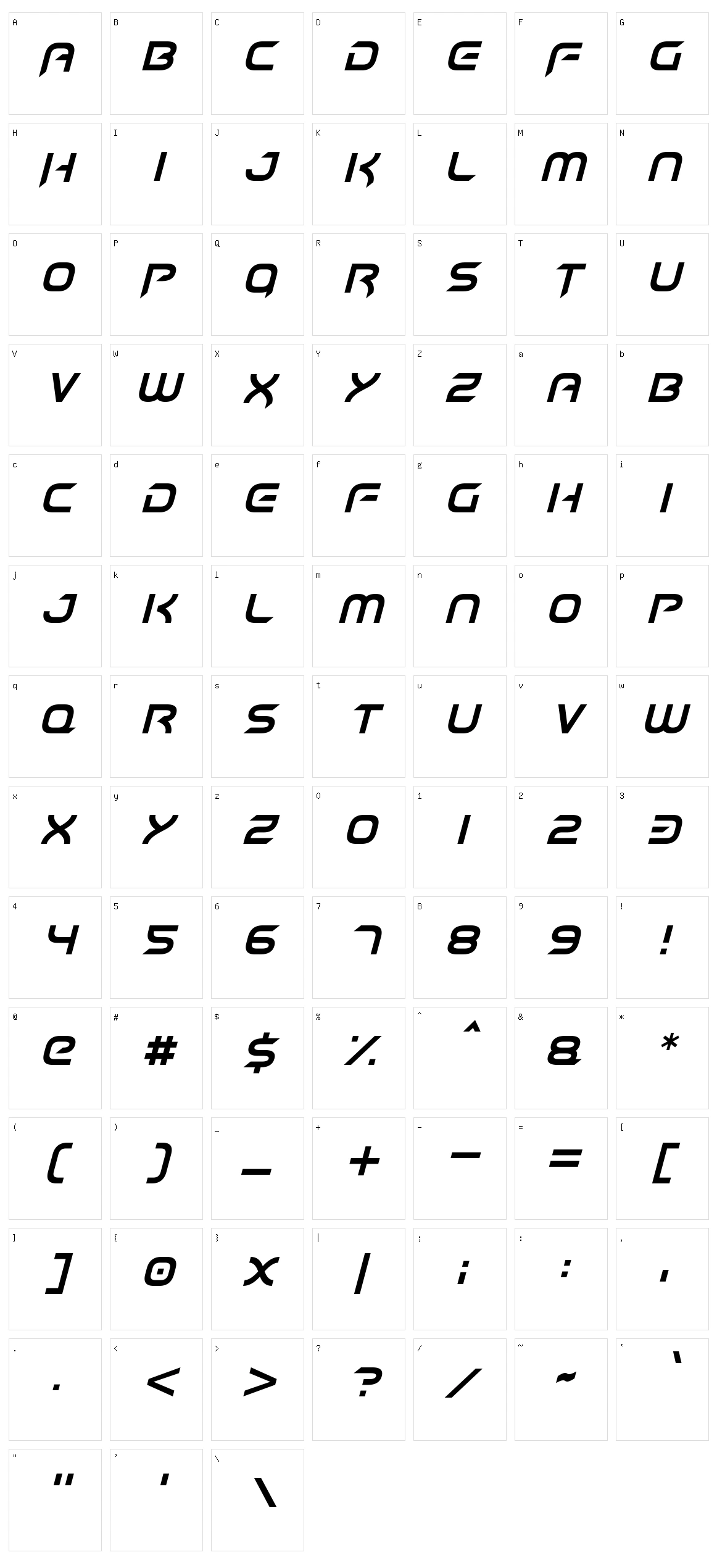 Hyper heliX Character Set