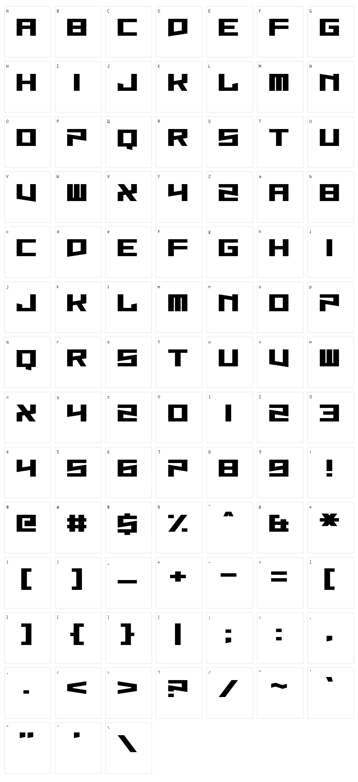 Hysterix Character Set