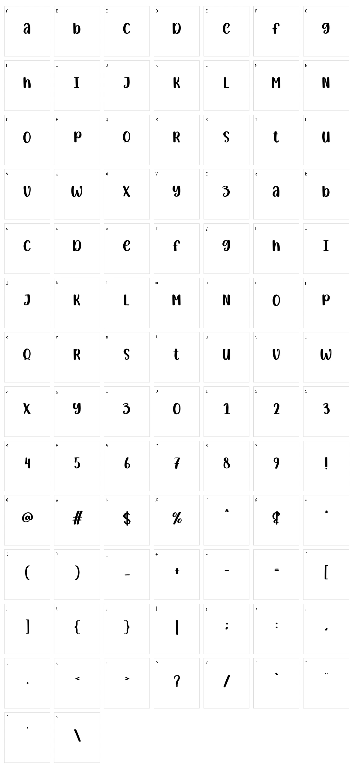 Simple Product Character Set
