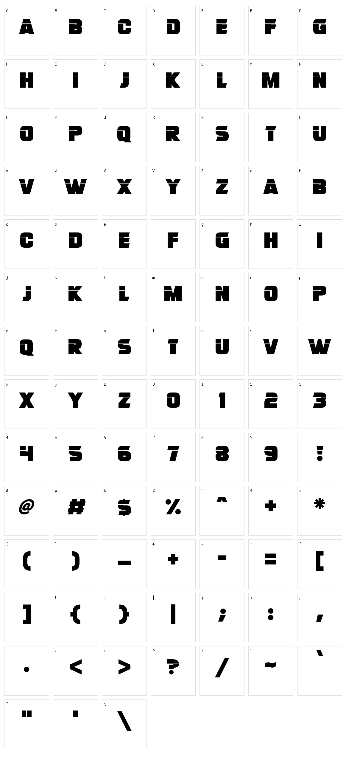 Infinite Energy Character Set