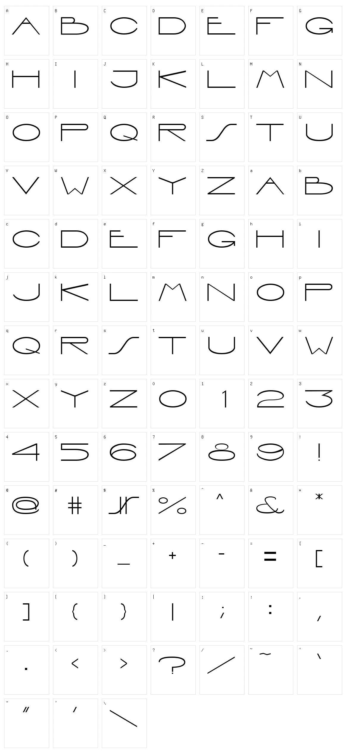 Interdimensional Character Set