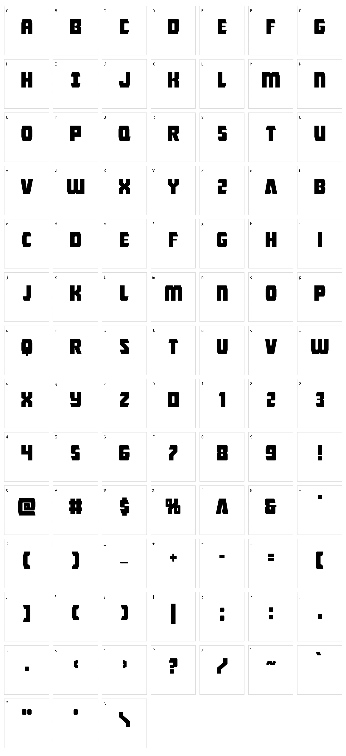 Intergalactic Character Set