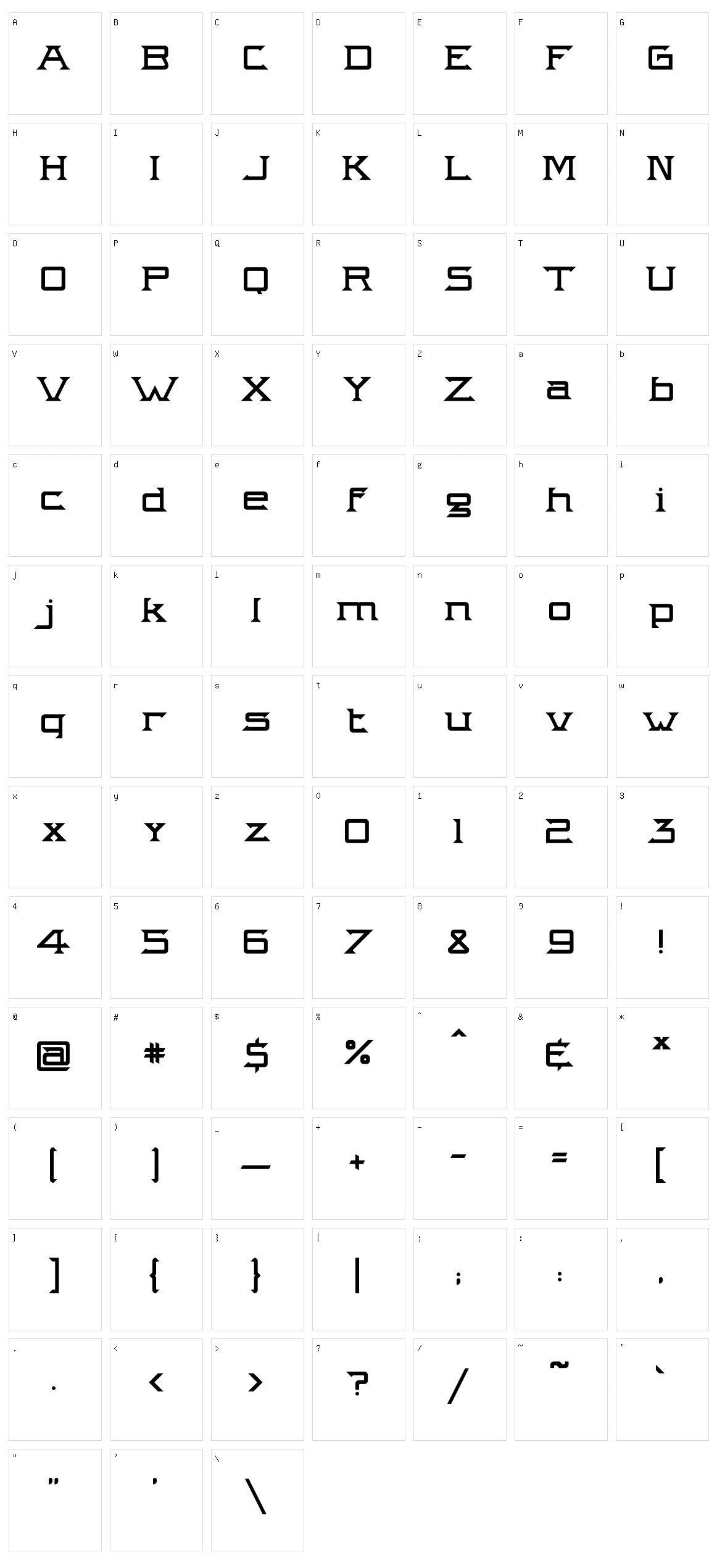 Intergalactik Airlines Character Set
