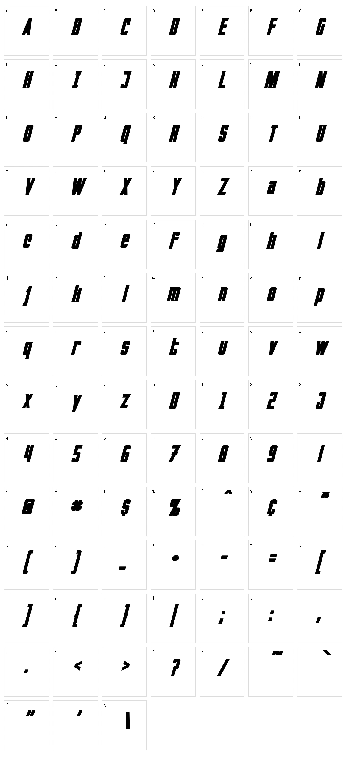 Invaders Character Set