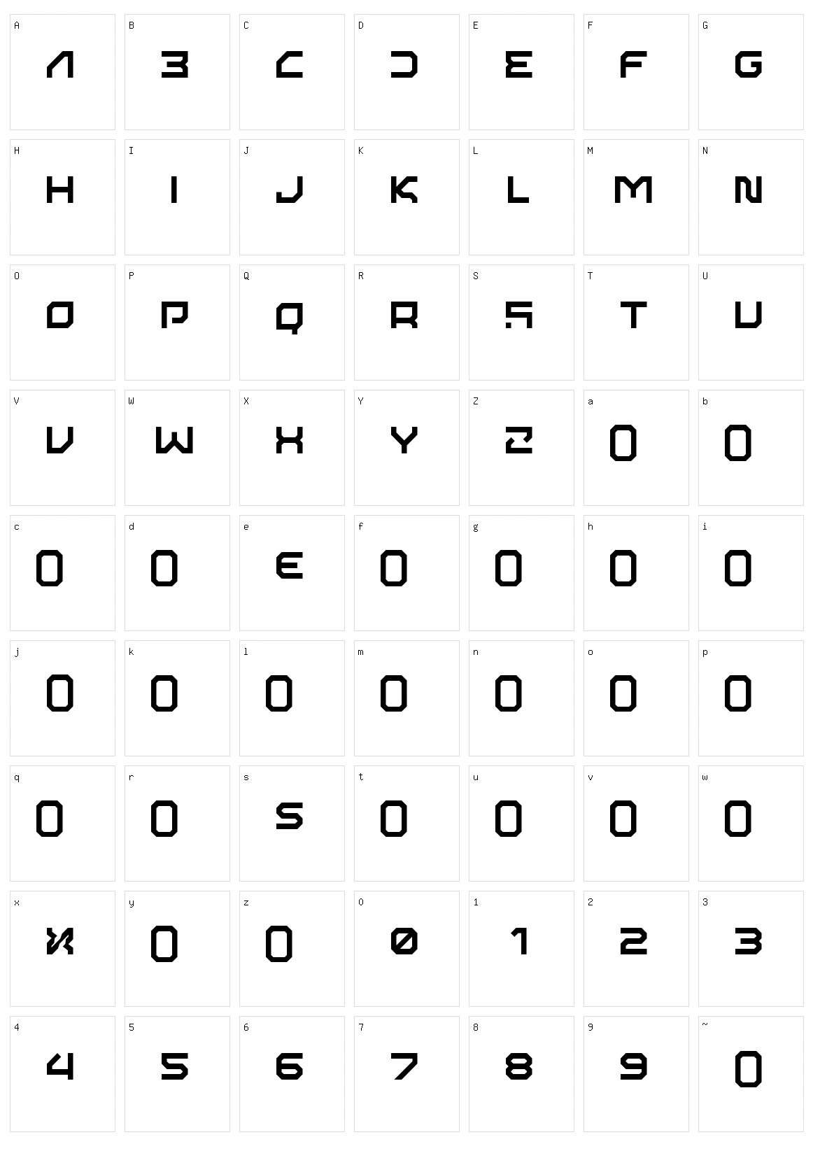 ISL AlphaBot Xen Character Set