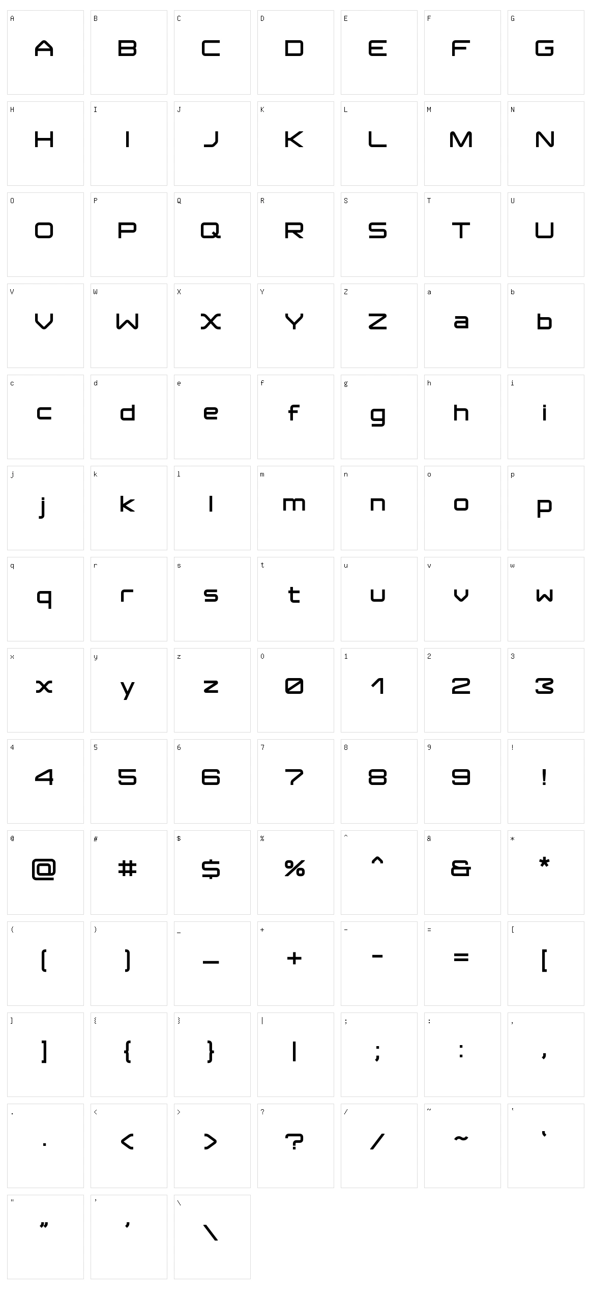 ISL Jupiter Character Set