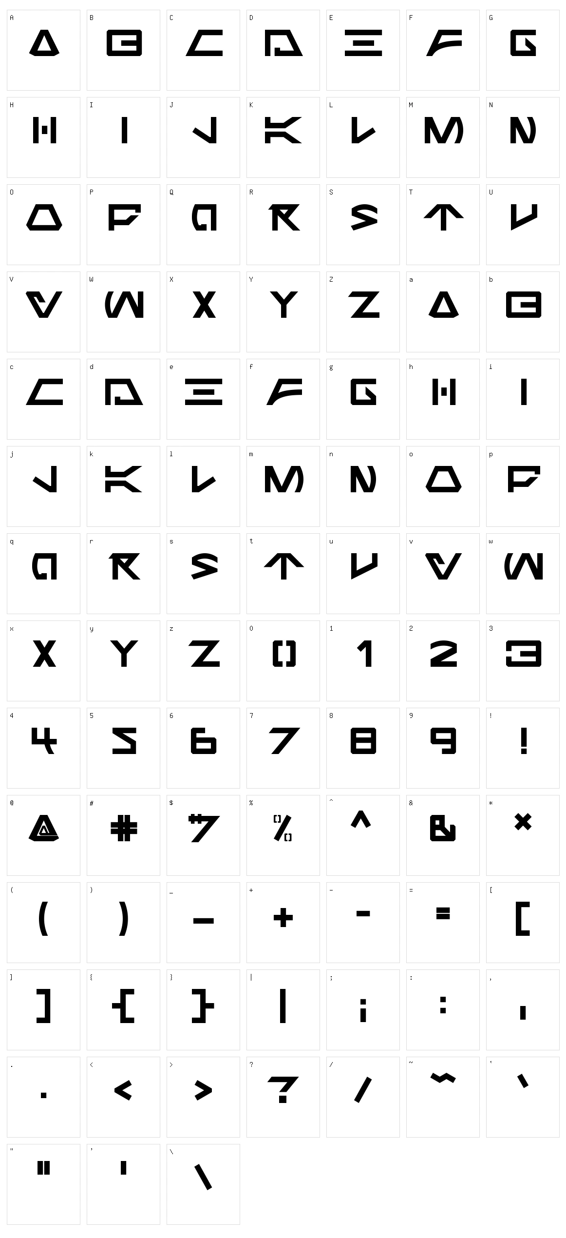 Jabba the Font Character Set