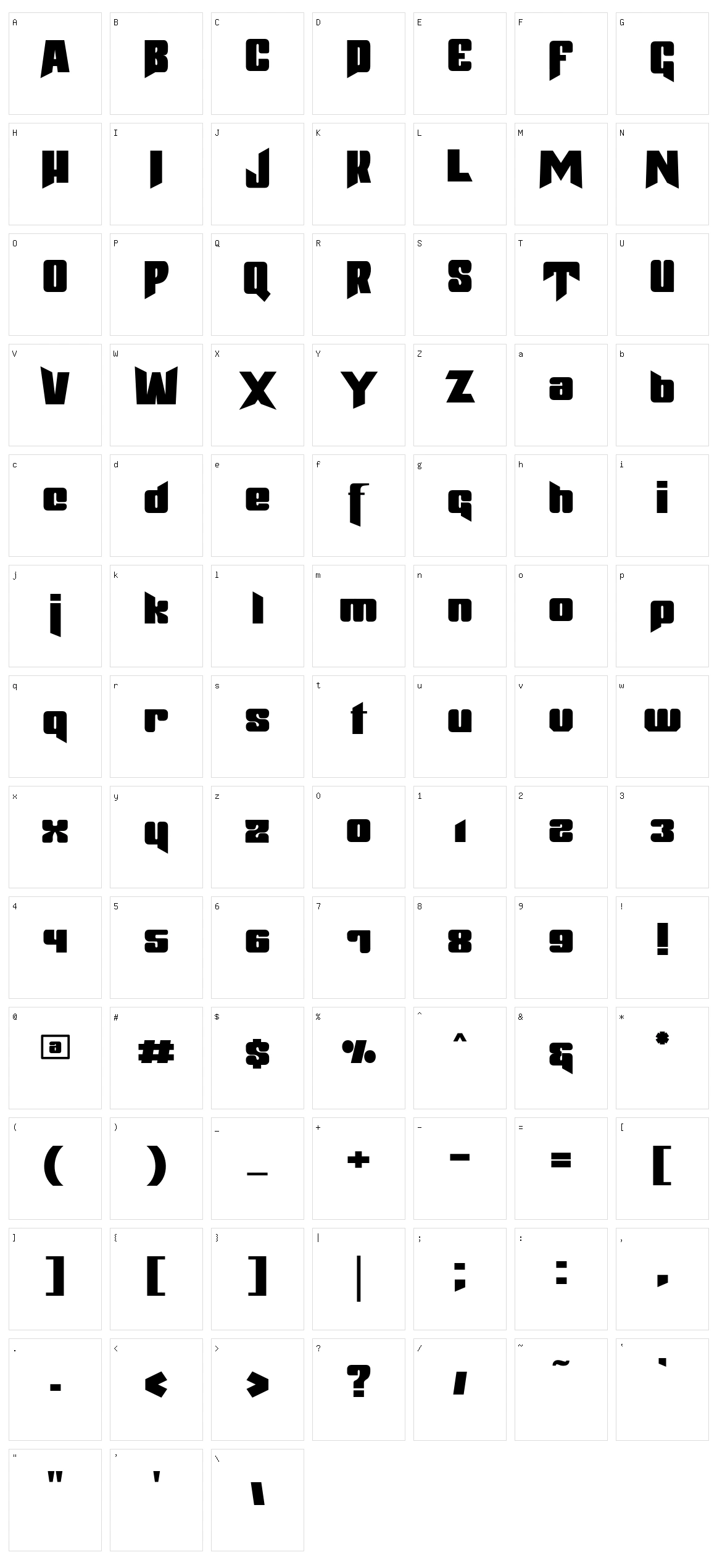 Jodaguz Character Set