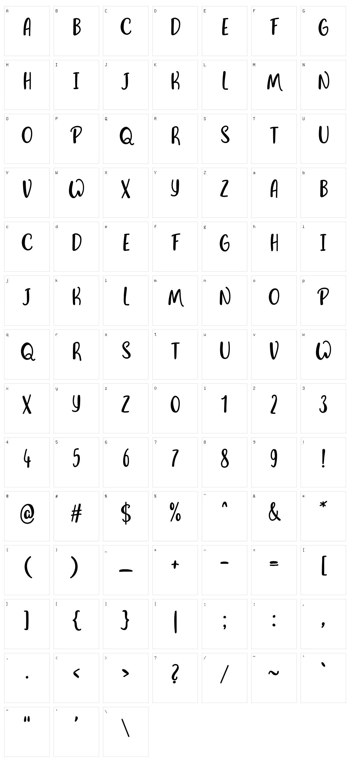 Crows Ink Character Set