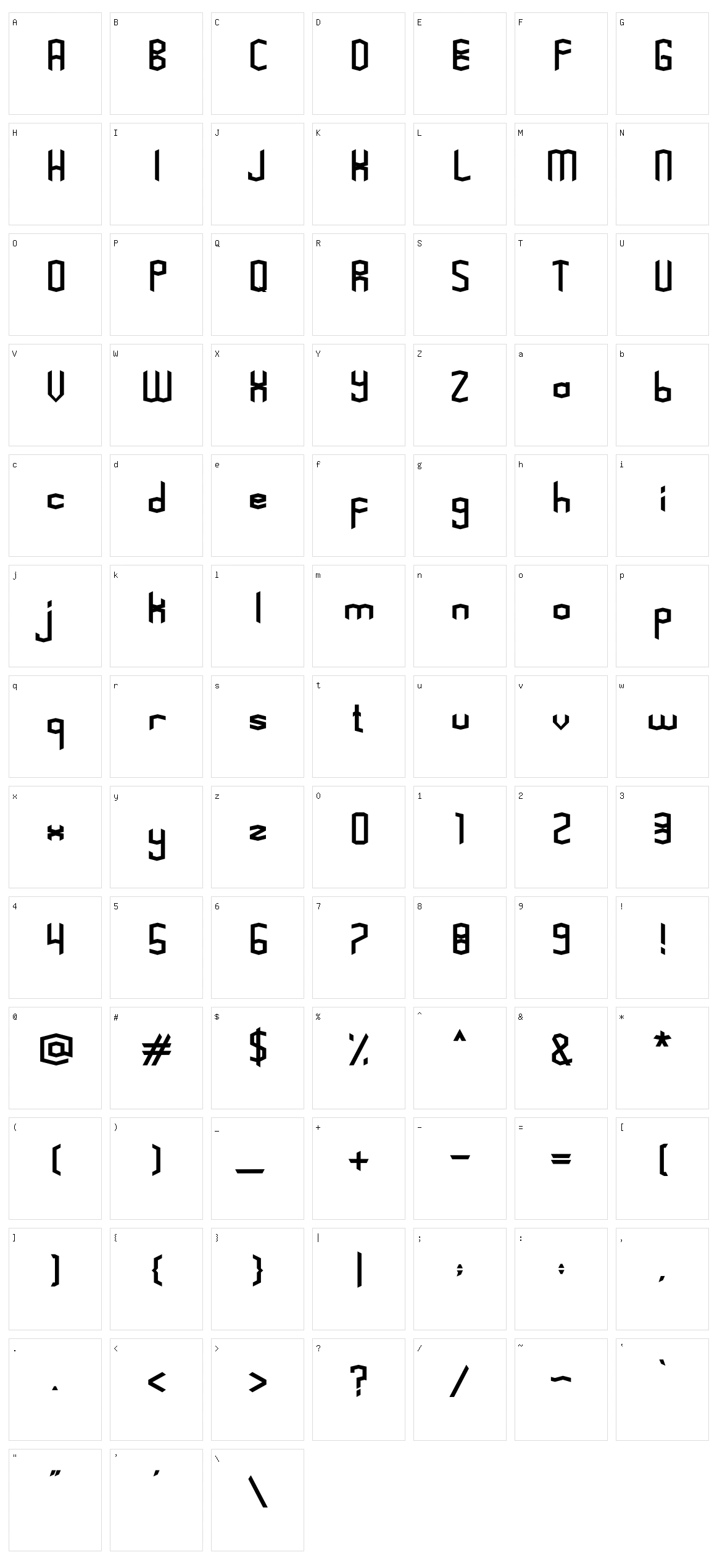 Kogapunk Character Set