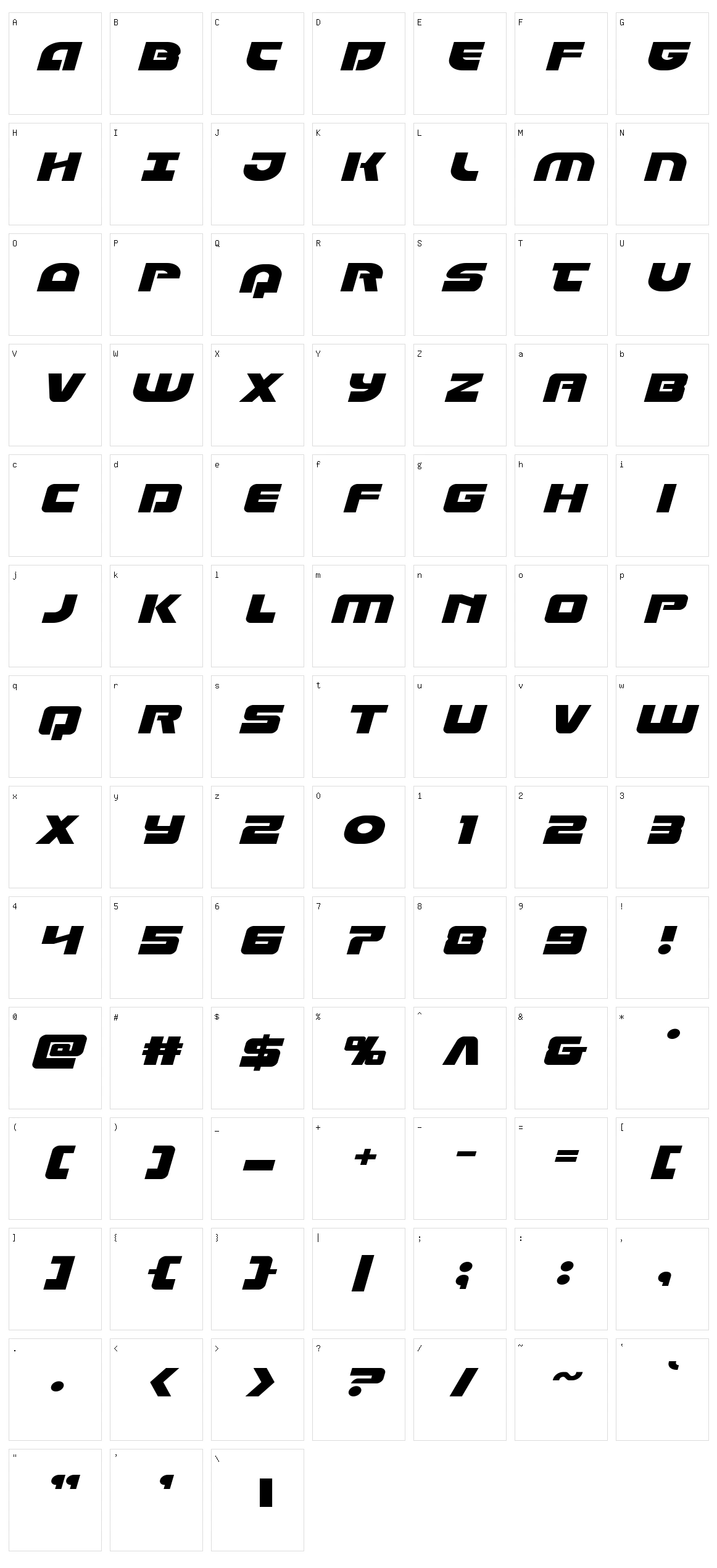 Laser Corps Character Set