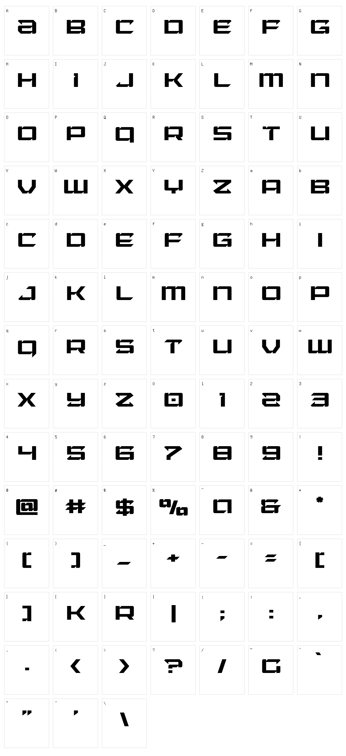 Laser Wolf Character Set