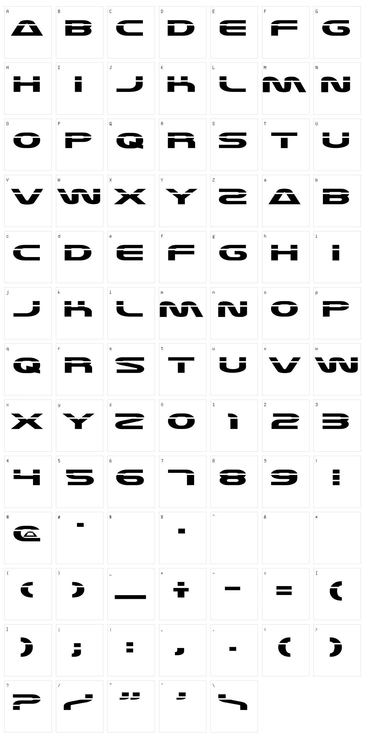 Laserian Character Set