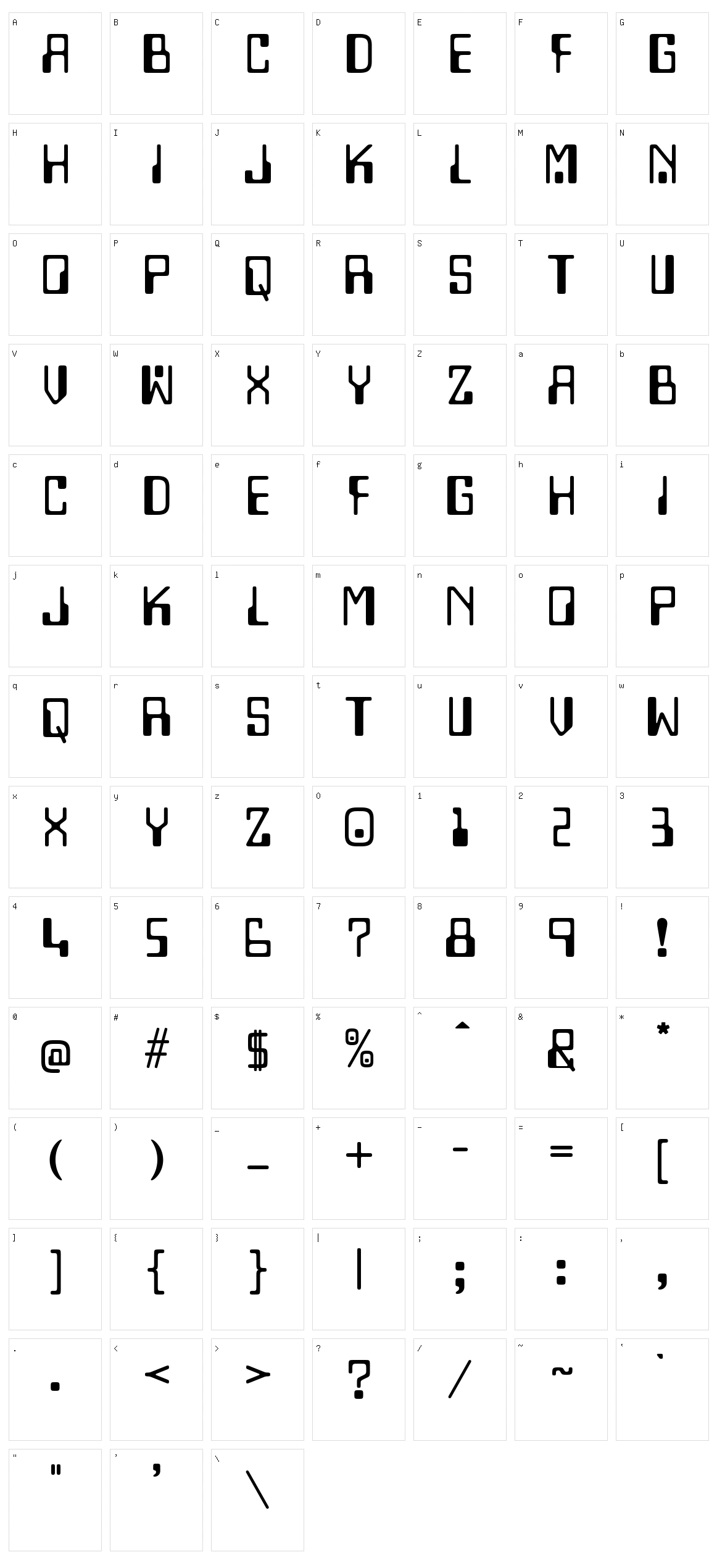 Lazenby Computer Character Set