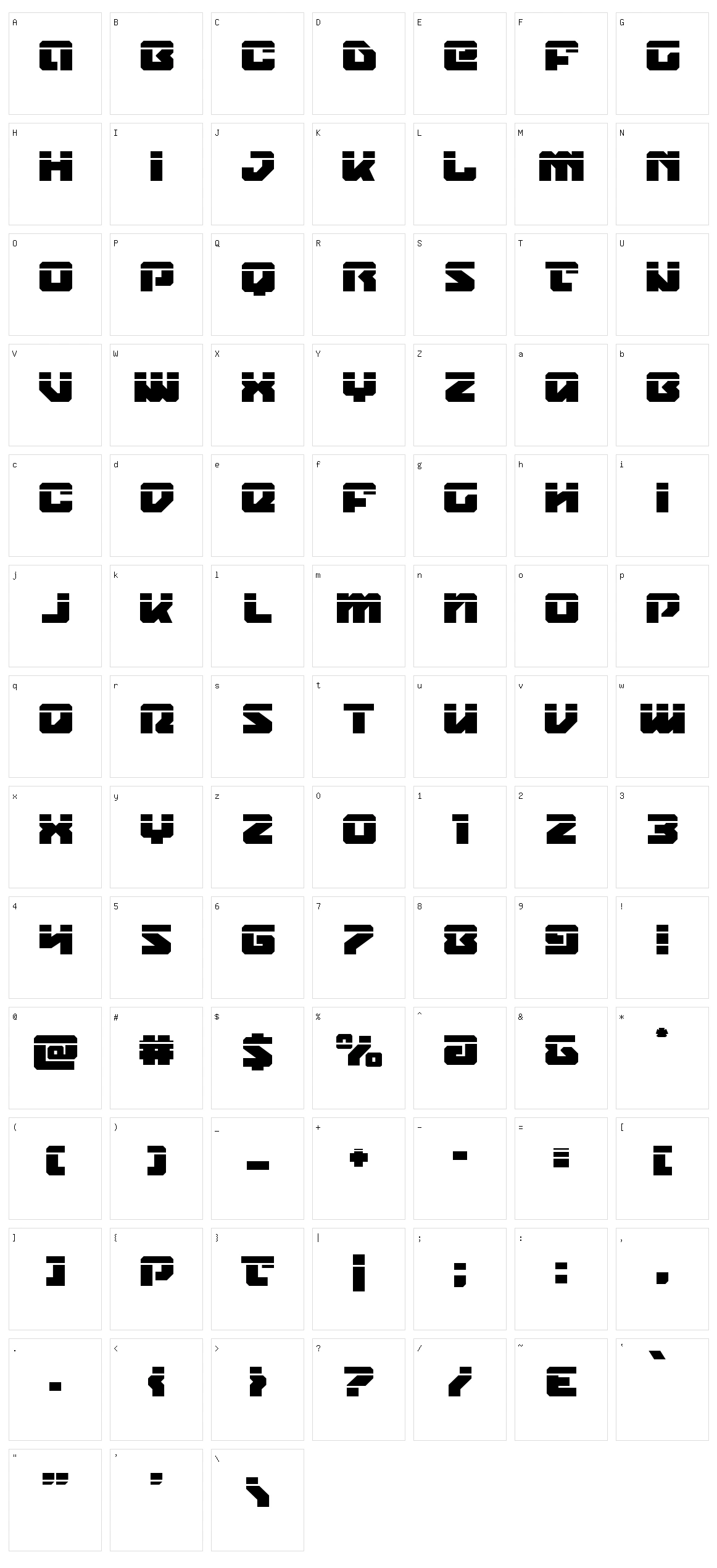 Legacy Cyborg Character Set