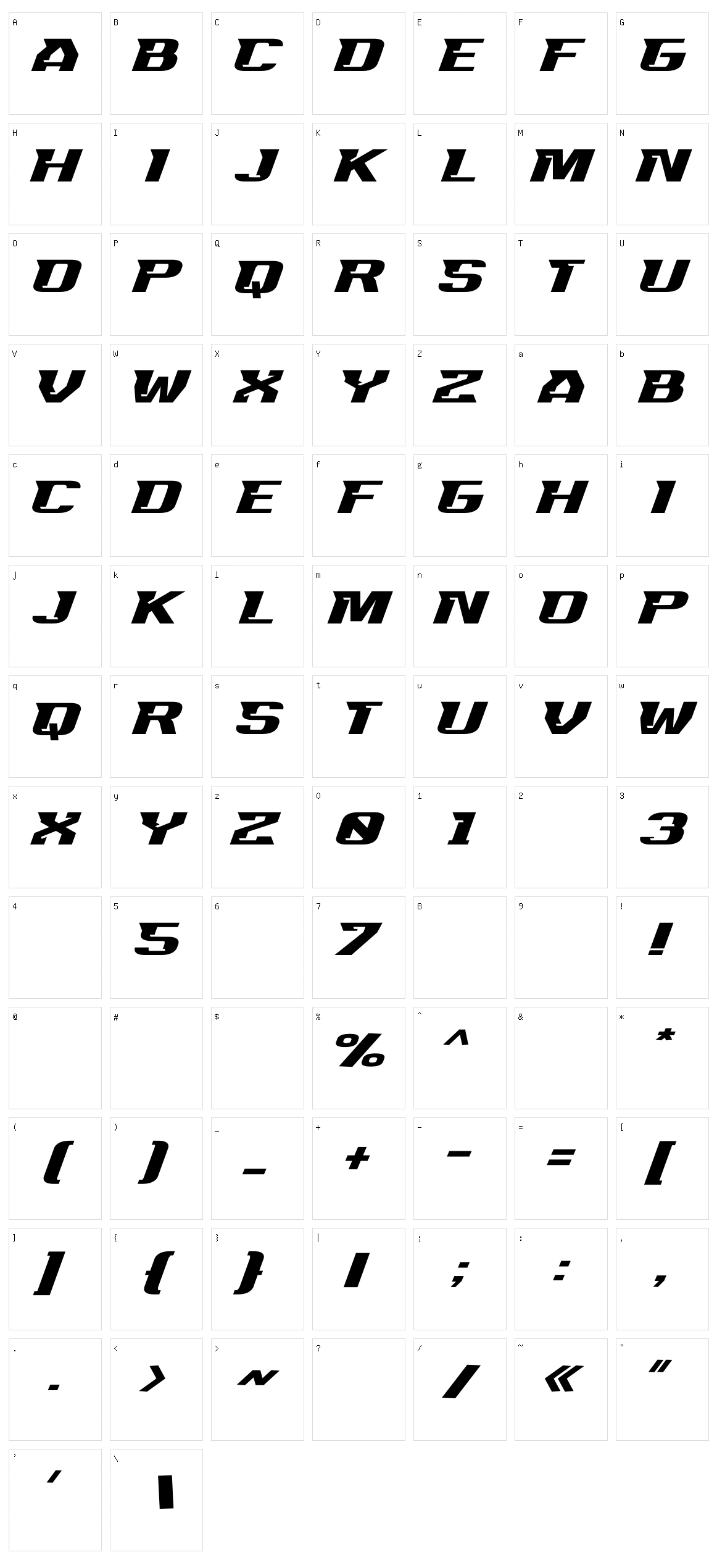 Lunacrypt Character Set