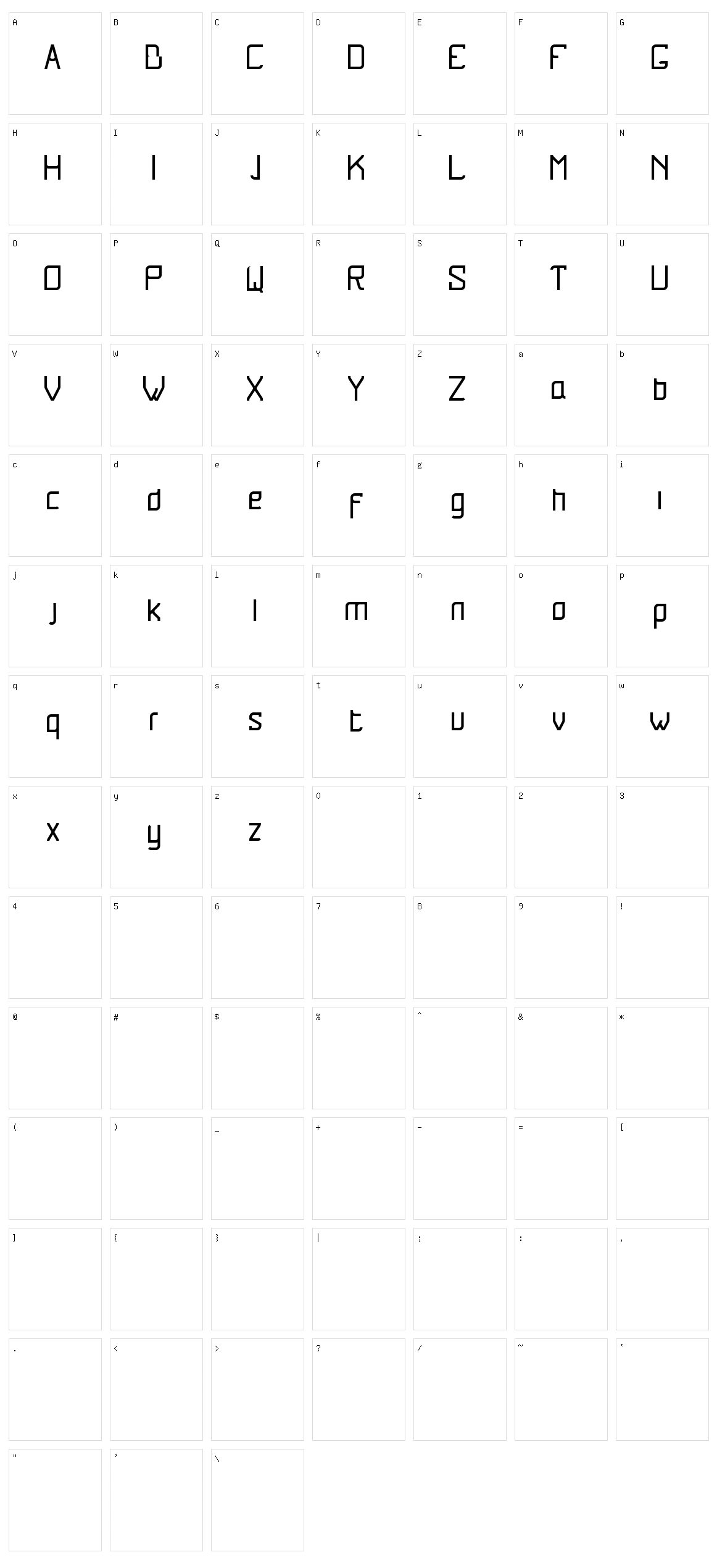 Lurix Character Set