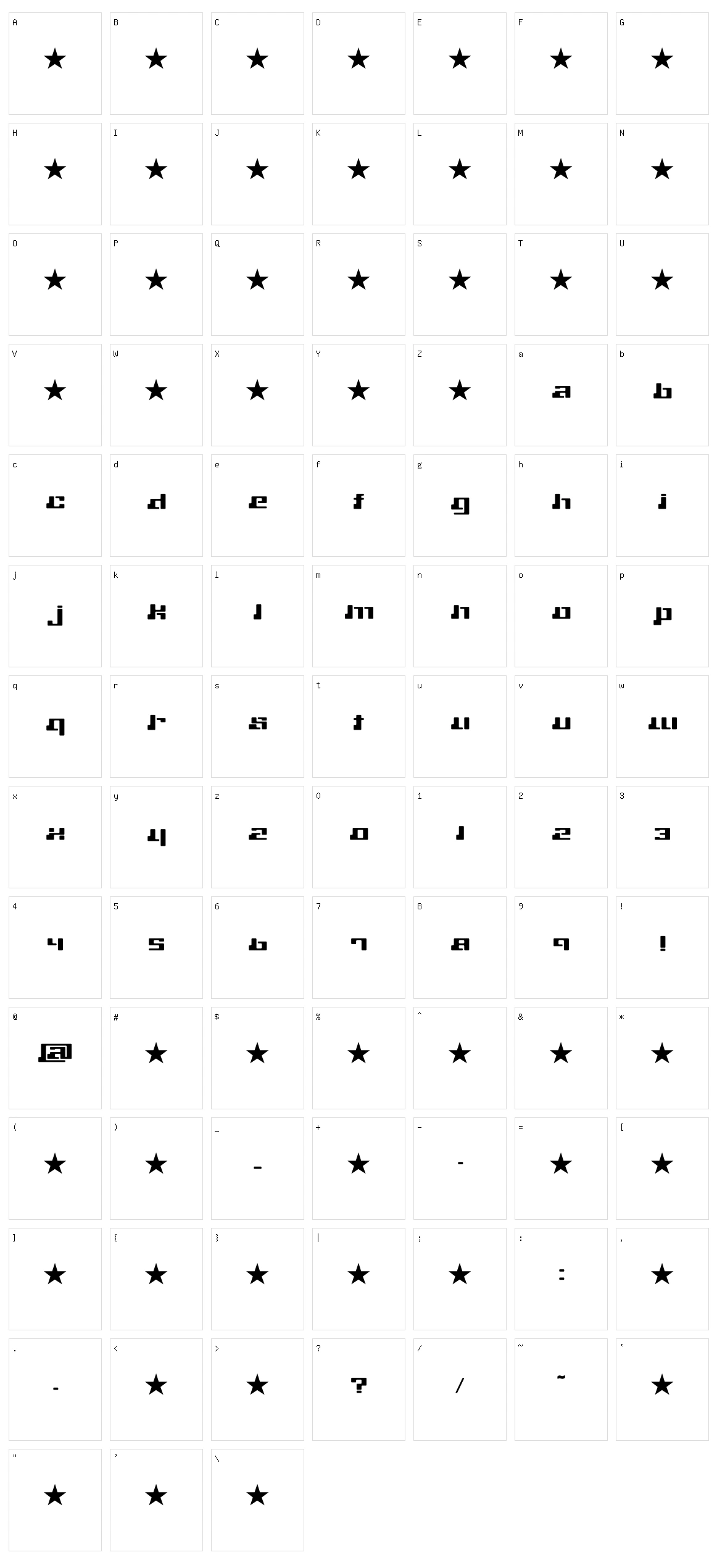 Machine Character Set
