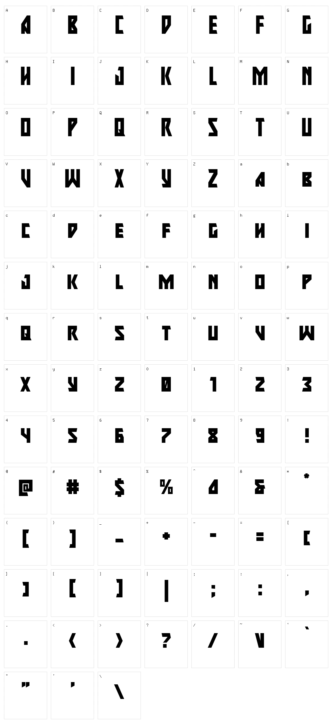 Major Force Character Set