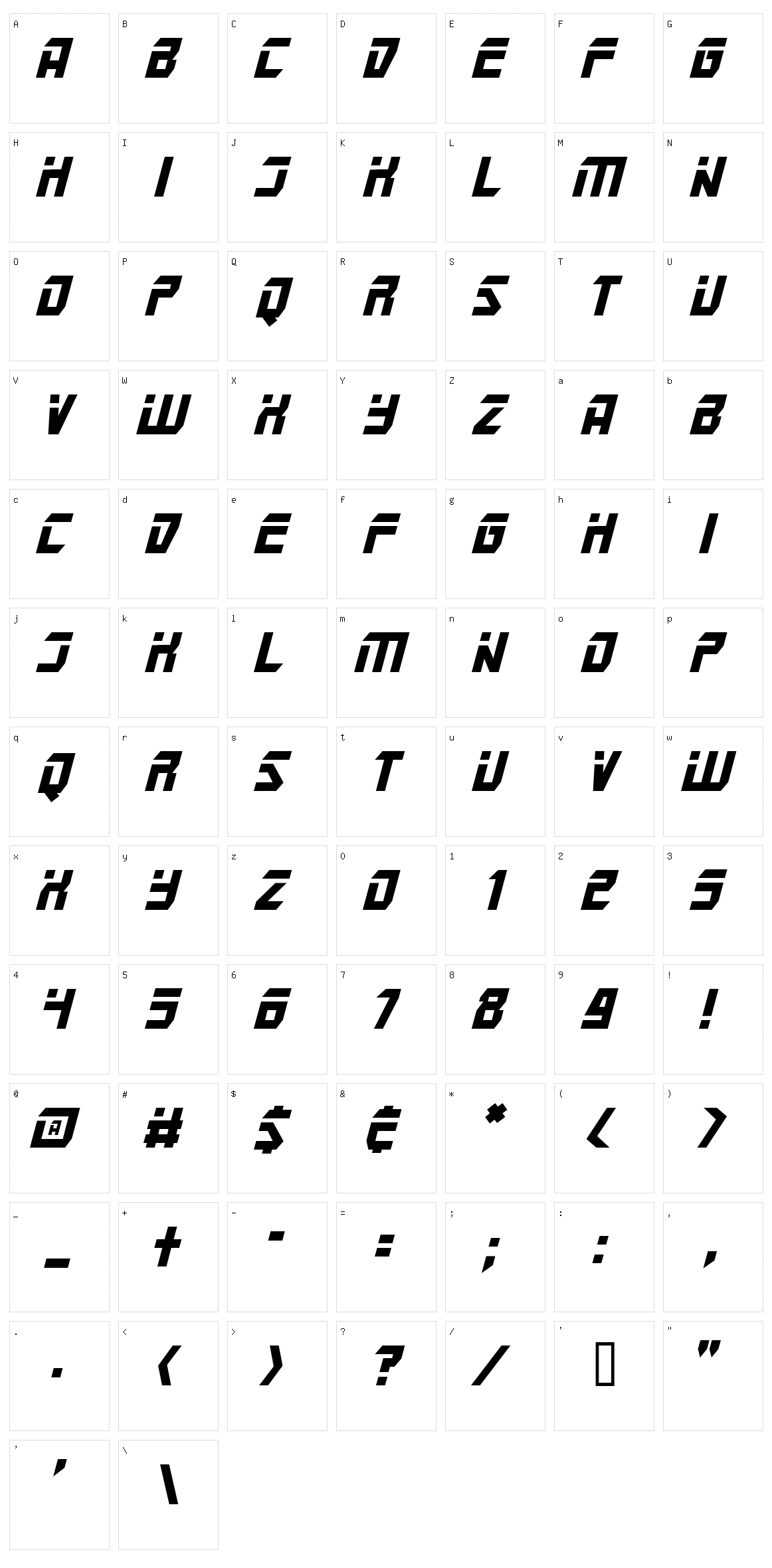 Mars Police Character Set