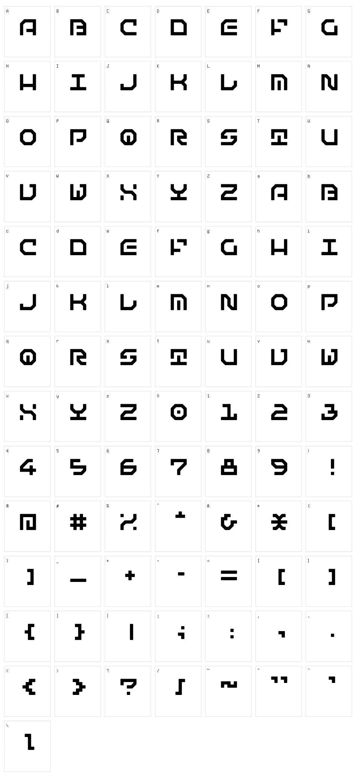 Matematica Character Set