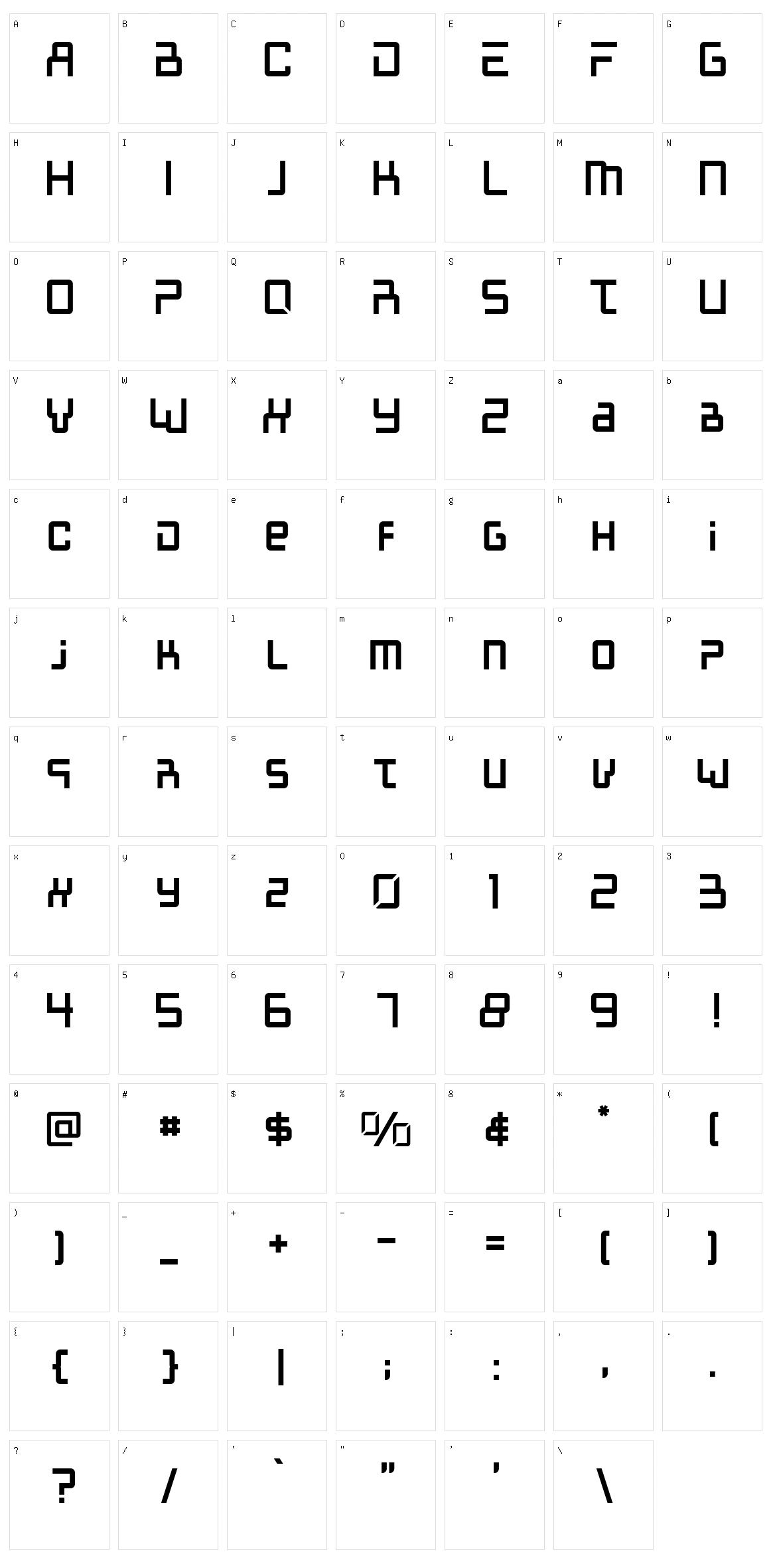 McAlberto Character Set