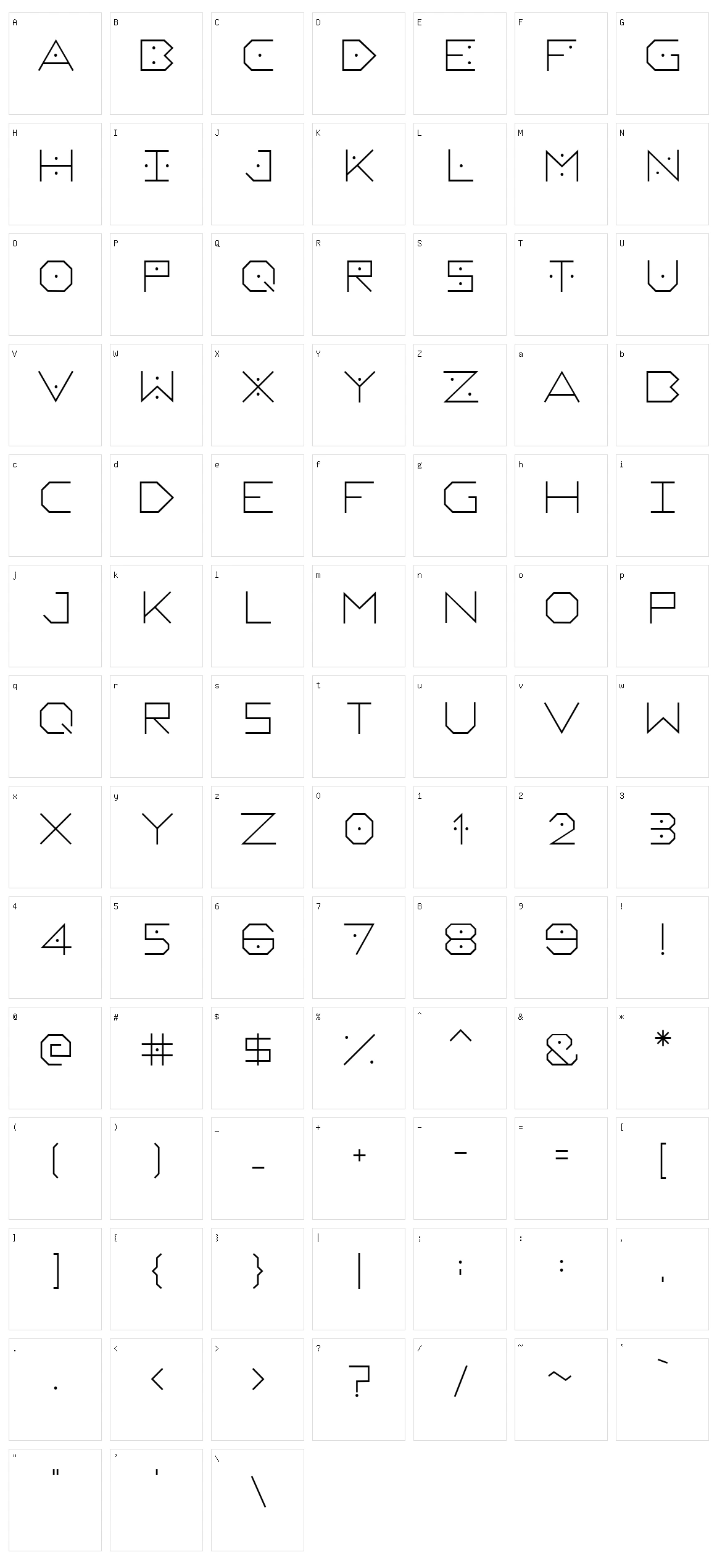 Meanderlux Character Set