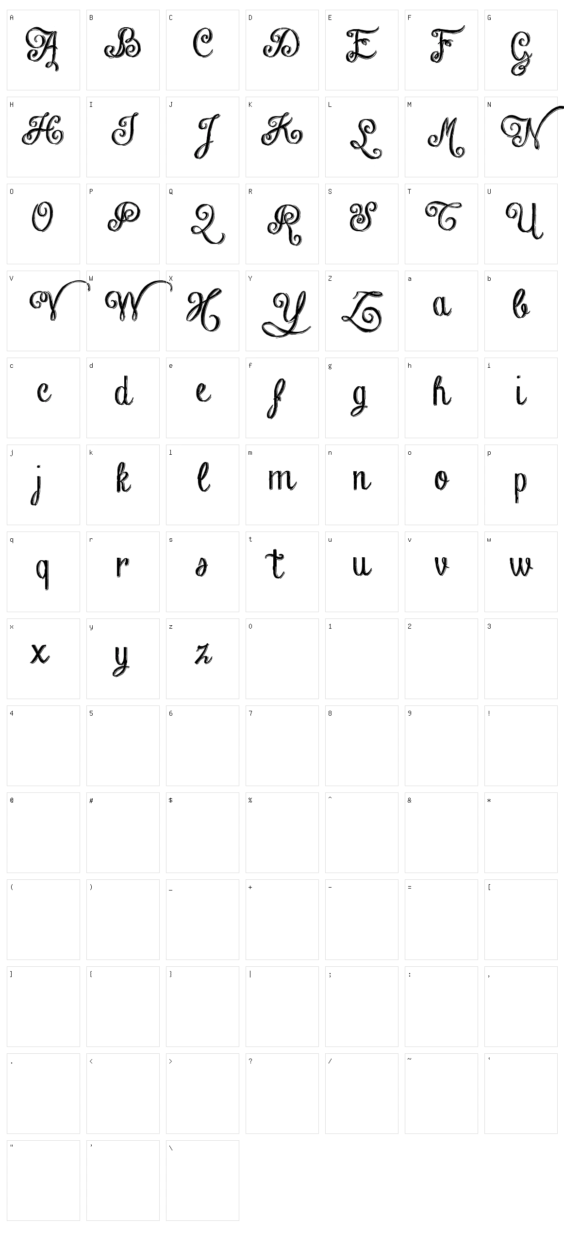 Chalk Hand Lettering Shaded Character Set