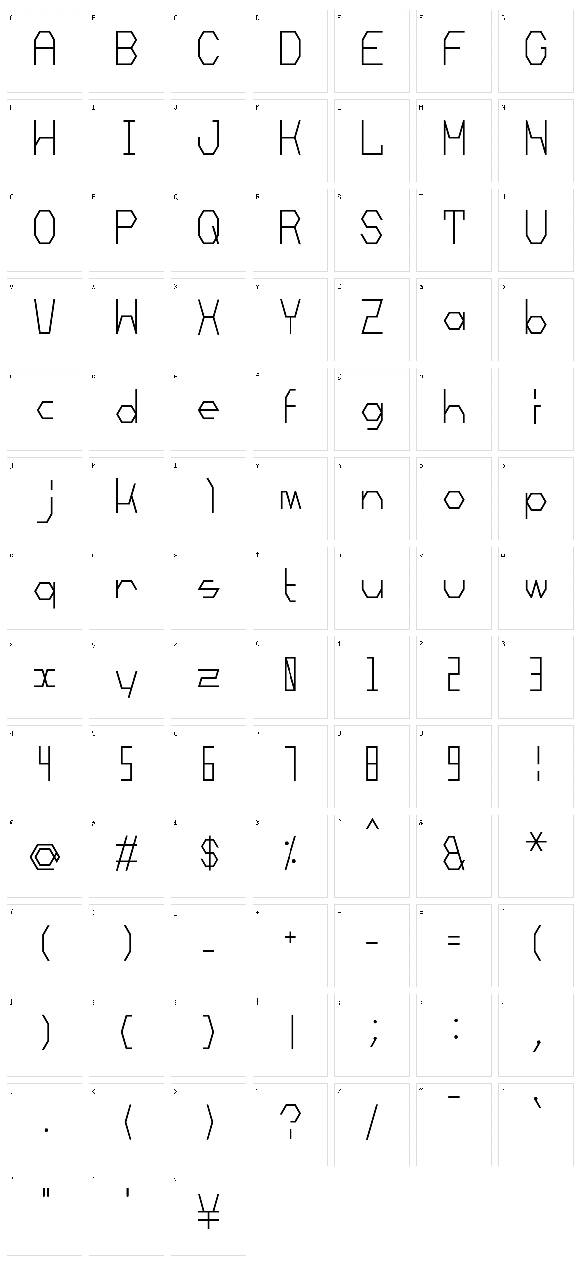 Mechanoarc Character Set