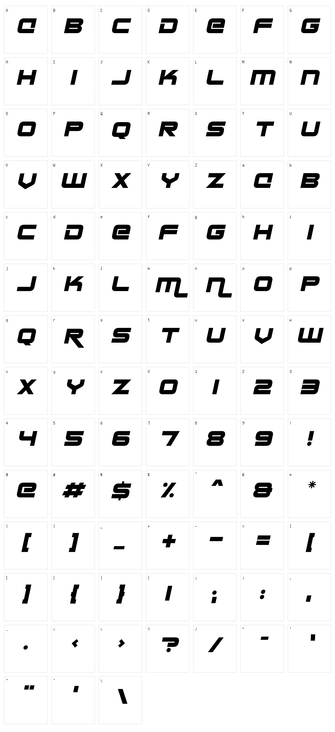 Mechanoid Character Set