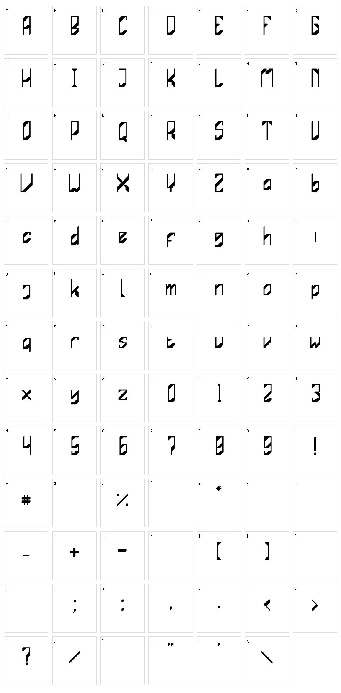 Mechasystem Character Set