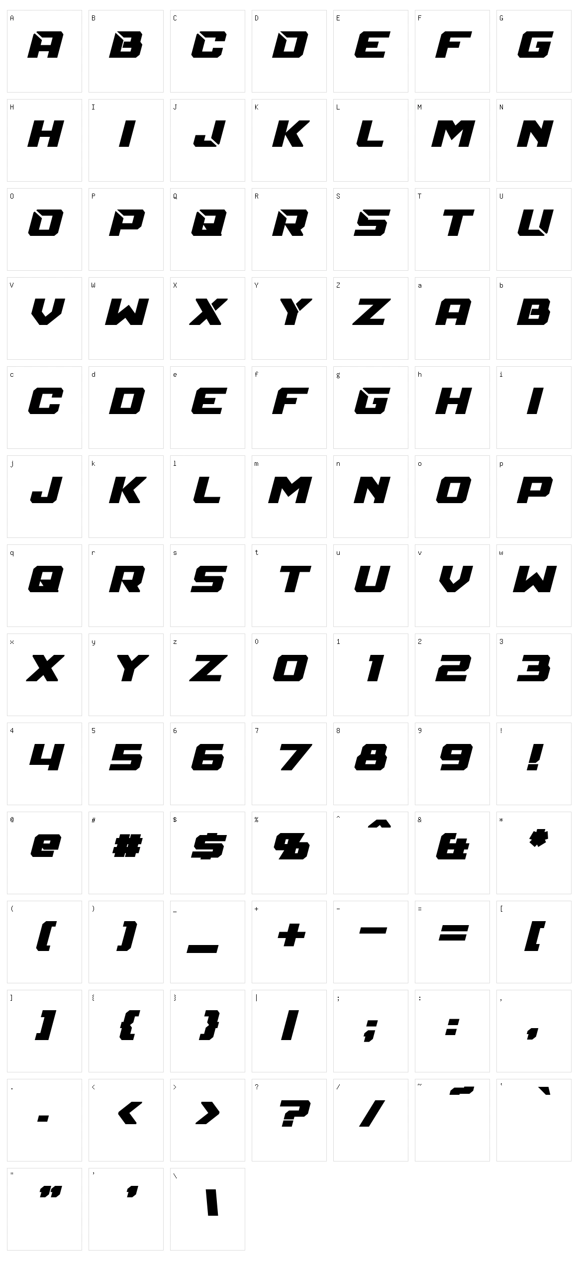 Mechfire Character Set